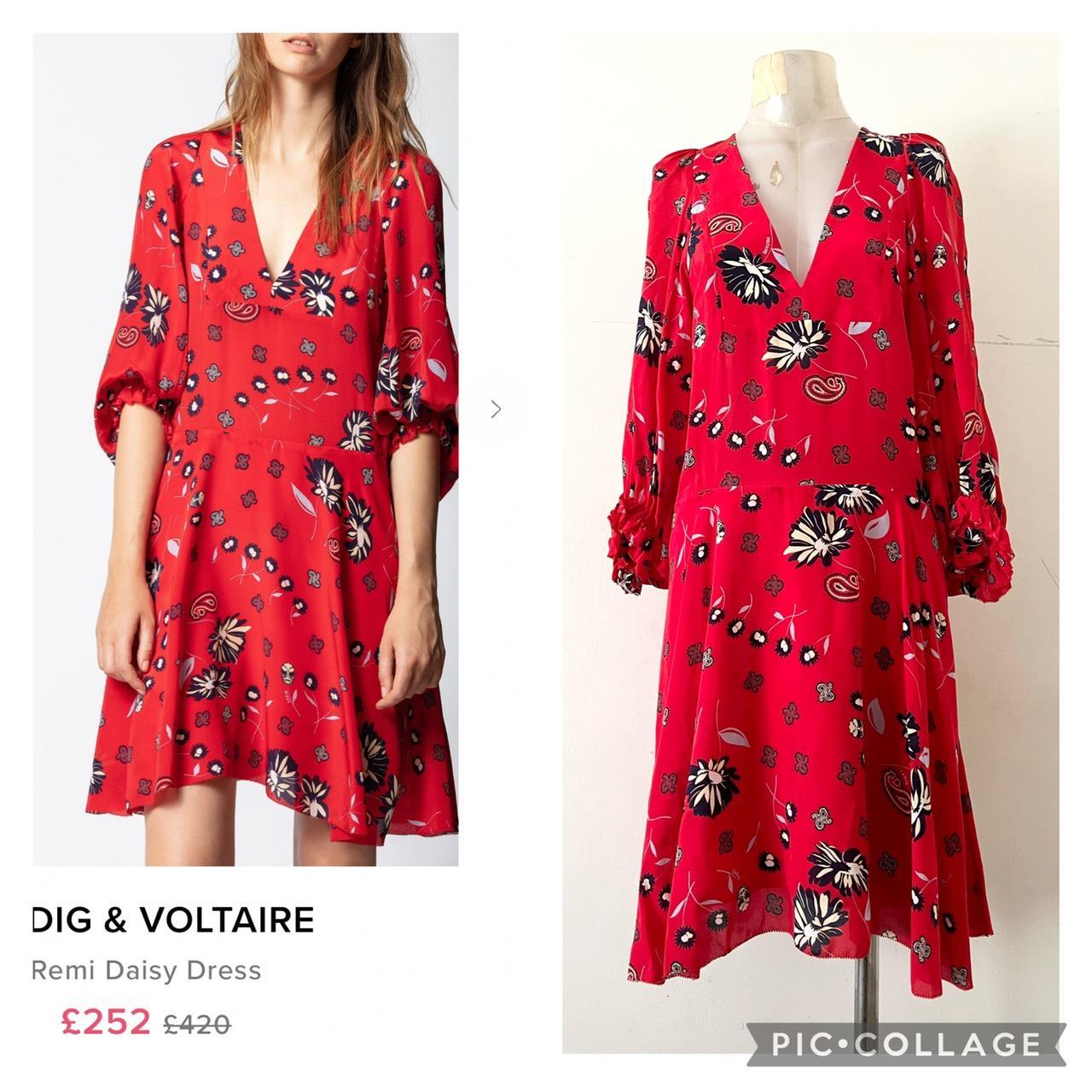 Zadig Voltaire remi daisy red floral dress,