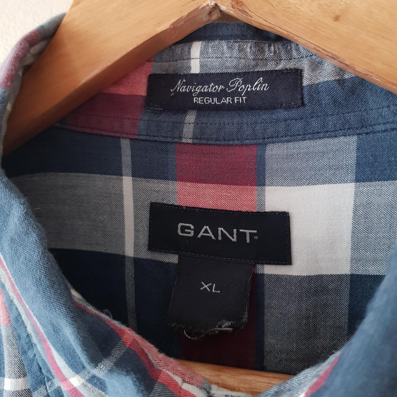 GANT red, blue and white checkerd shirt size XL. In... - Depop
