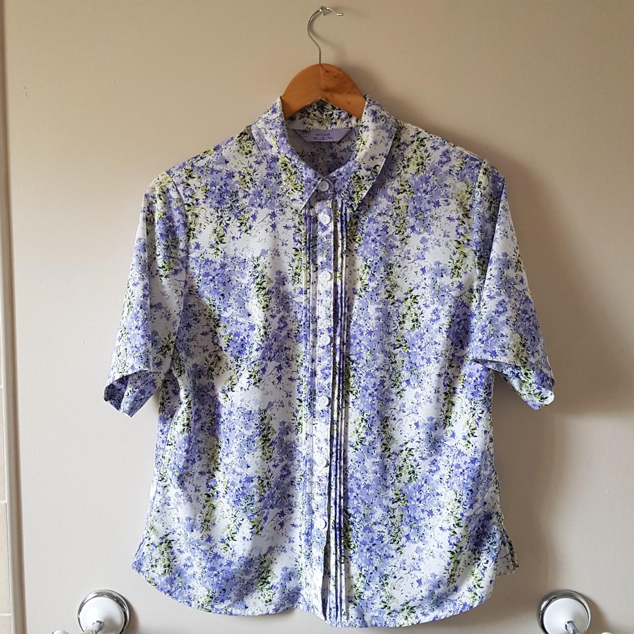 Beautiful Purple And Green Floral Vintage Retro Style Depop