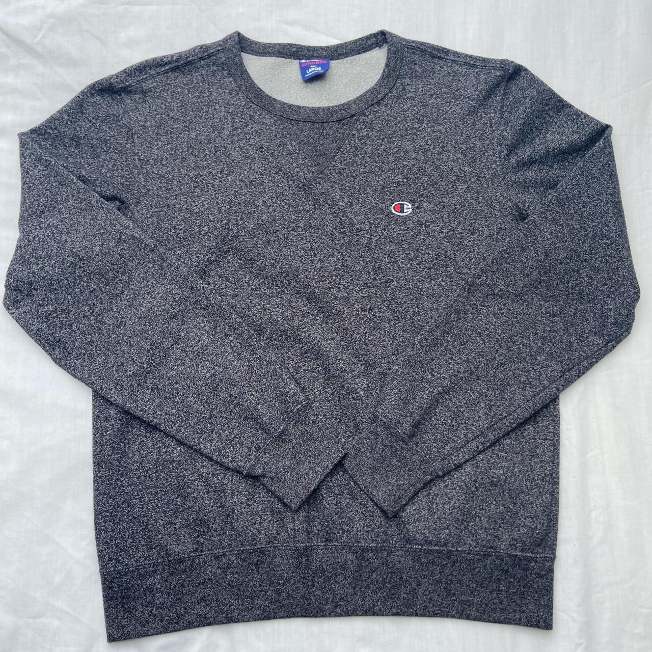 Charcoal / marbled authentic champion sweater Size... - Depop