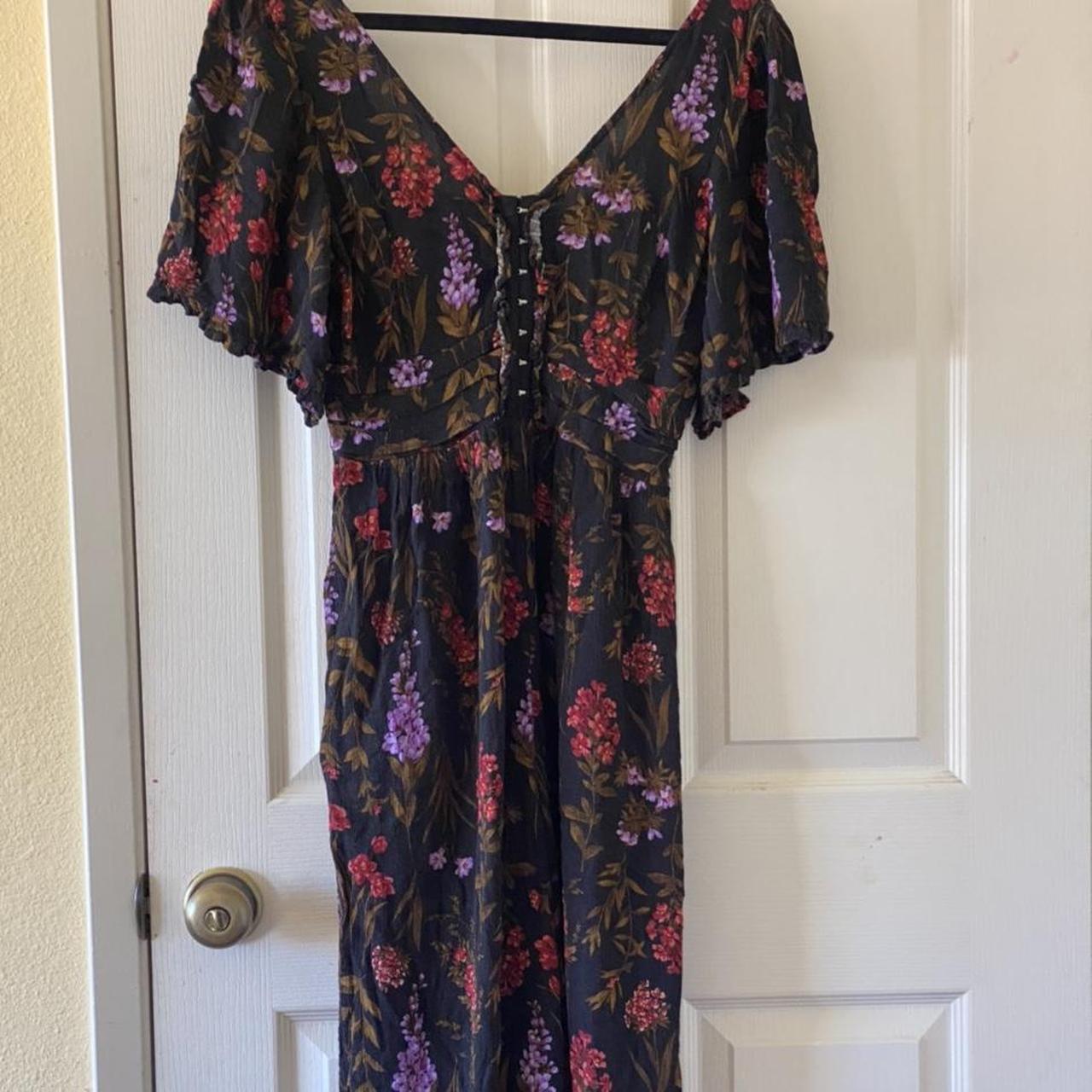 Black floral American Eagle Dark floral Depop