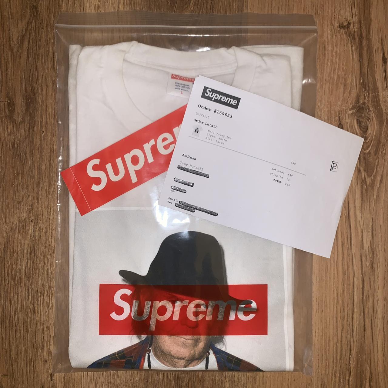 supreme neil young tee white