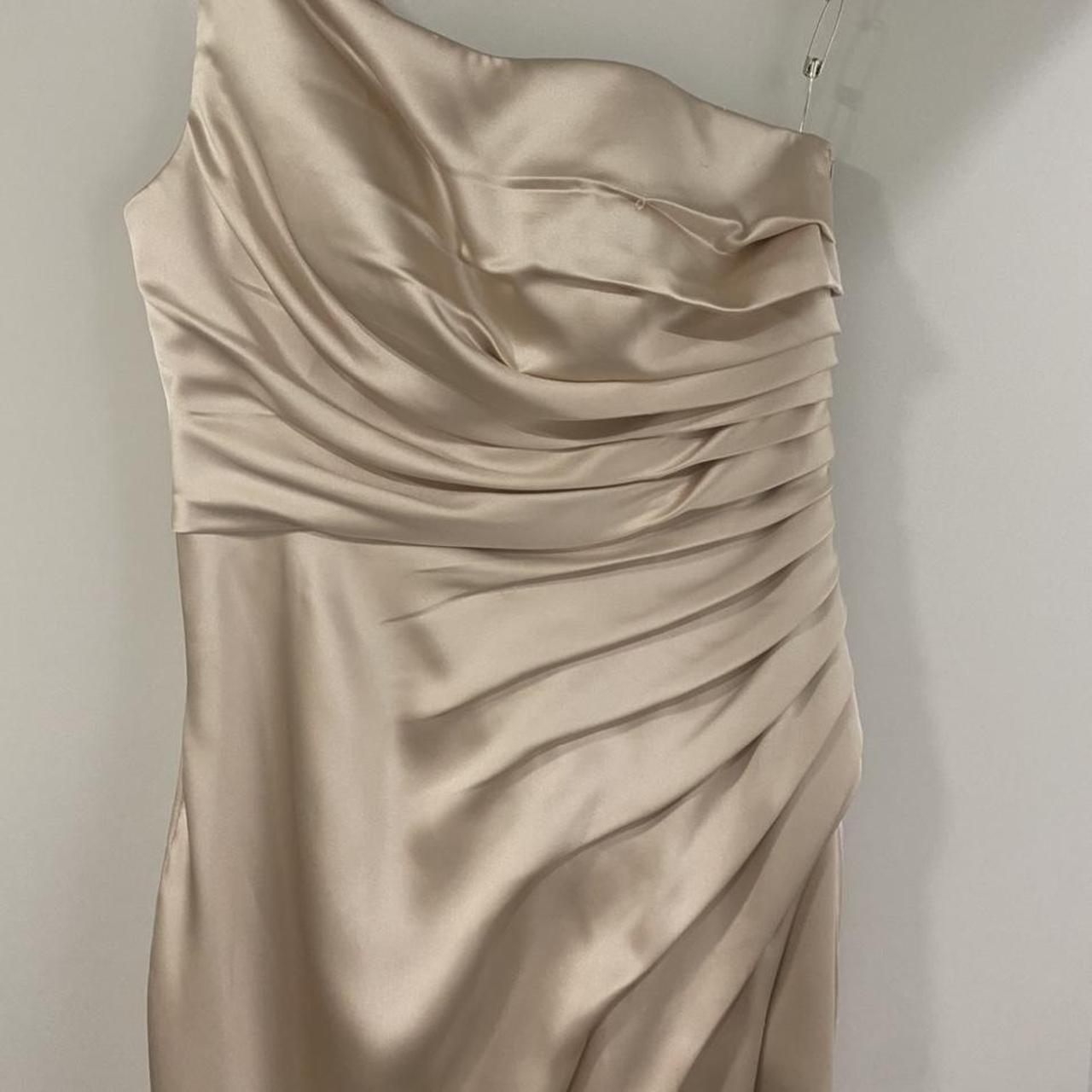 Jadore. Champagne one shoulder bridesmaid dress.... - Depop