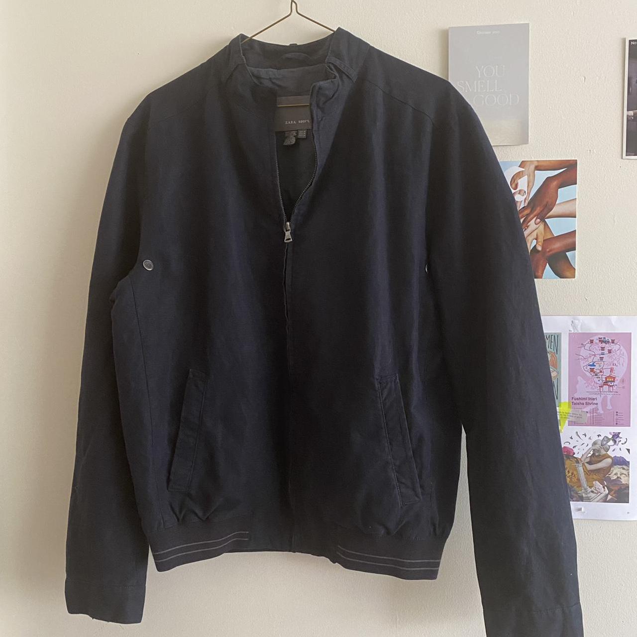 Zara Women's Navy and Black Jacket | Depop