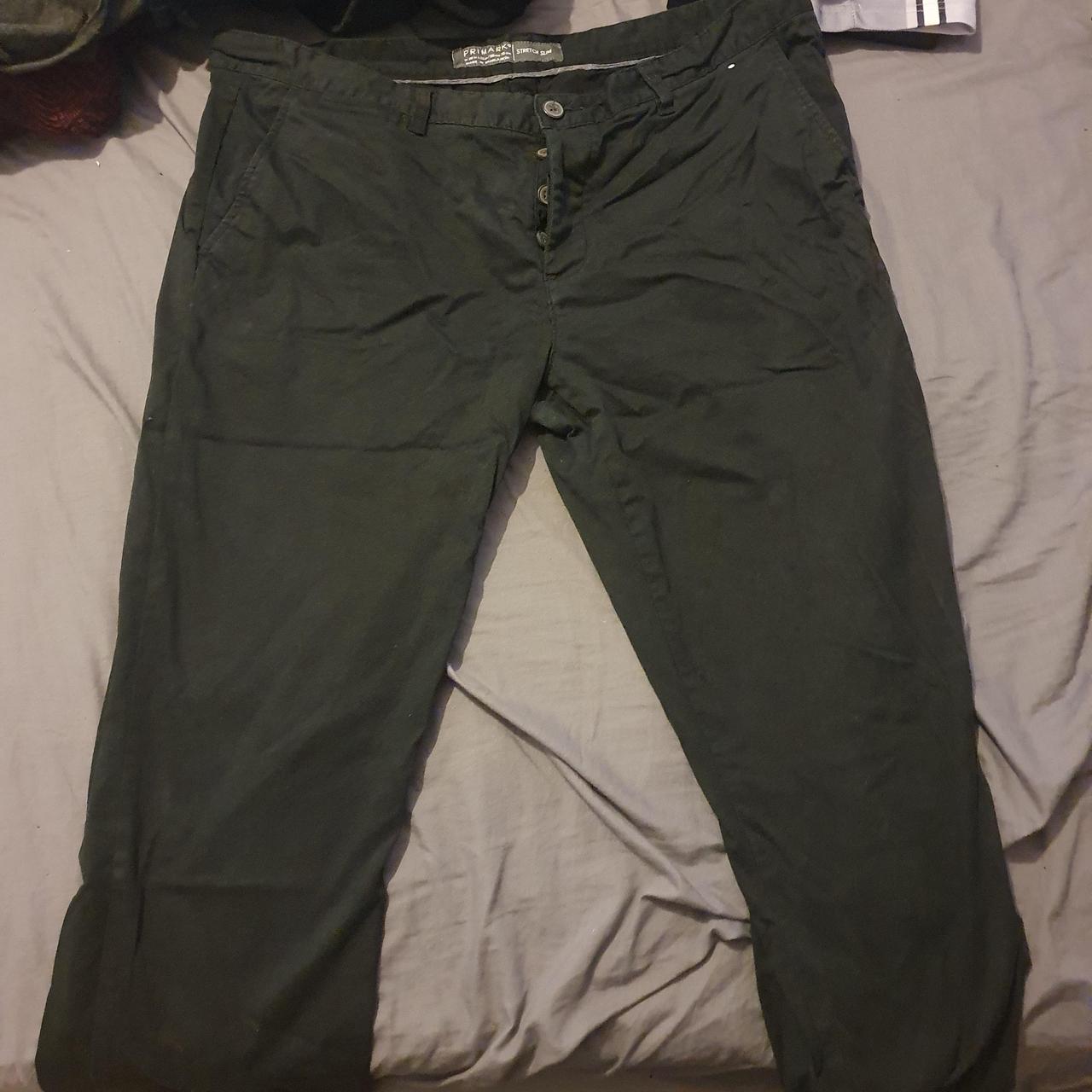Primark Strech Slim Mens Trousers in black Depop