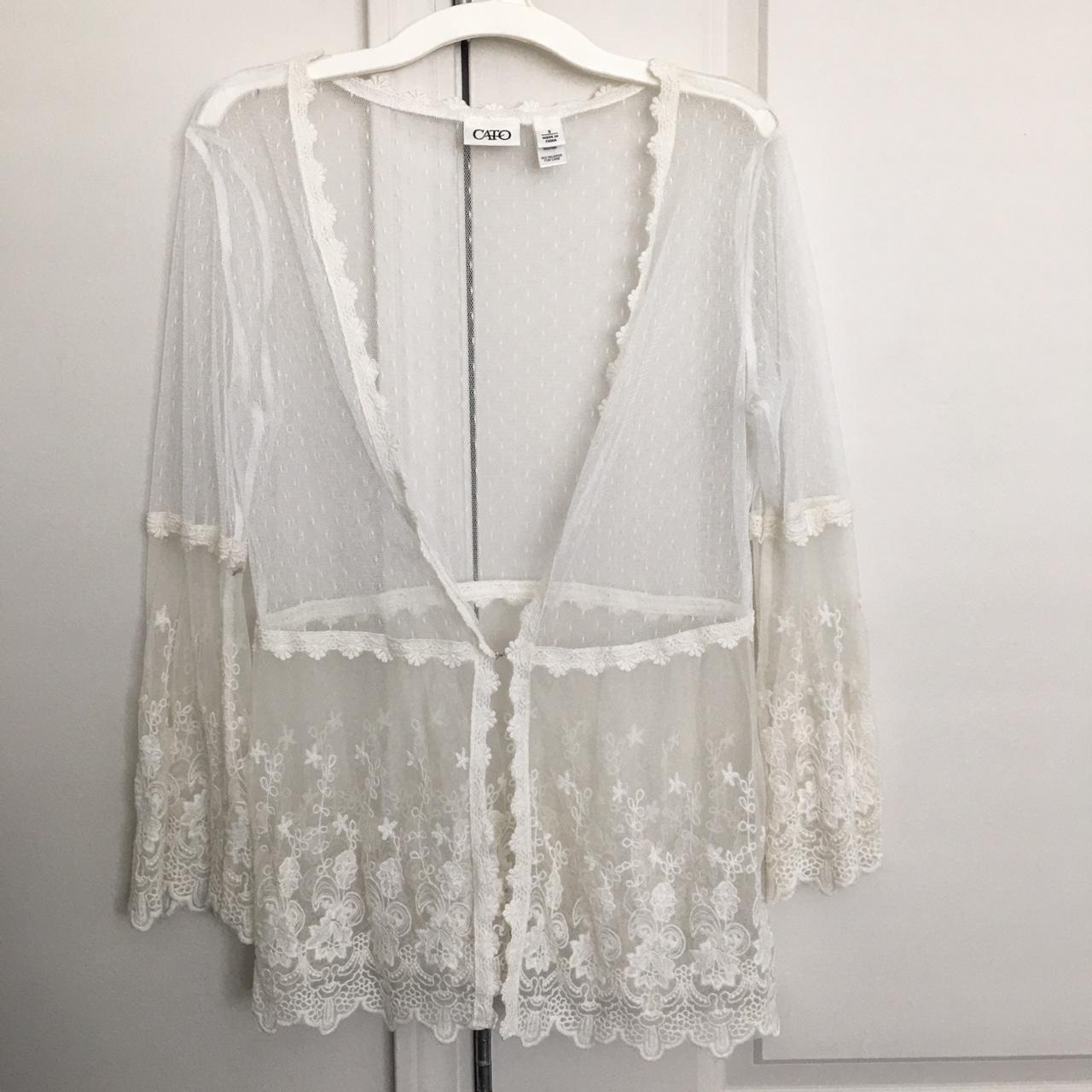 White mesh cover up. Never worn before I didn’t know... - Depop