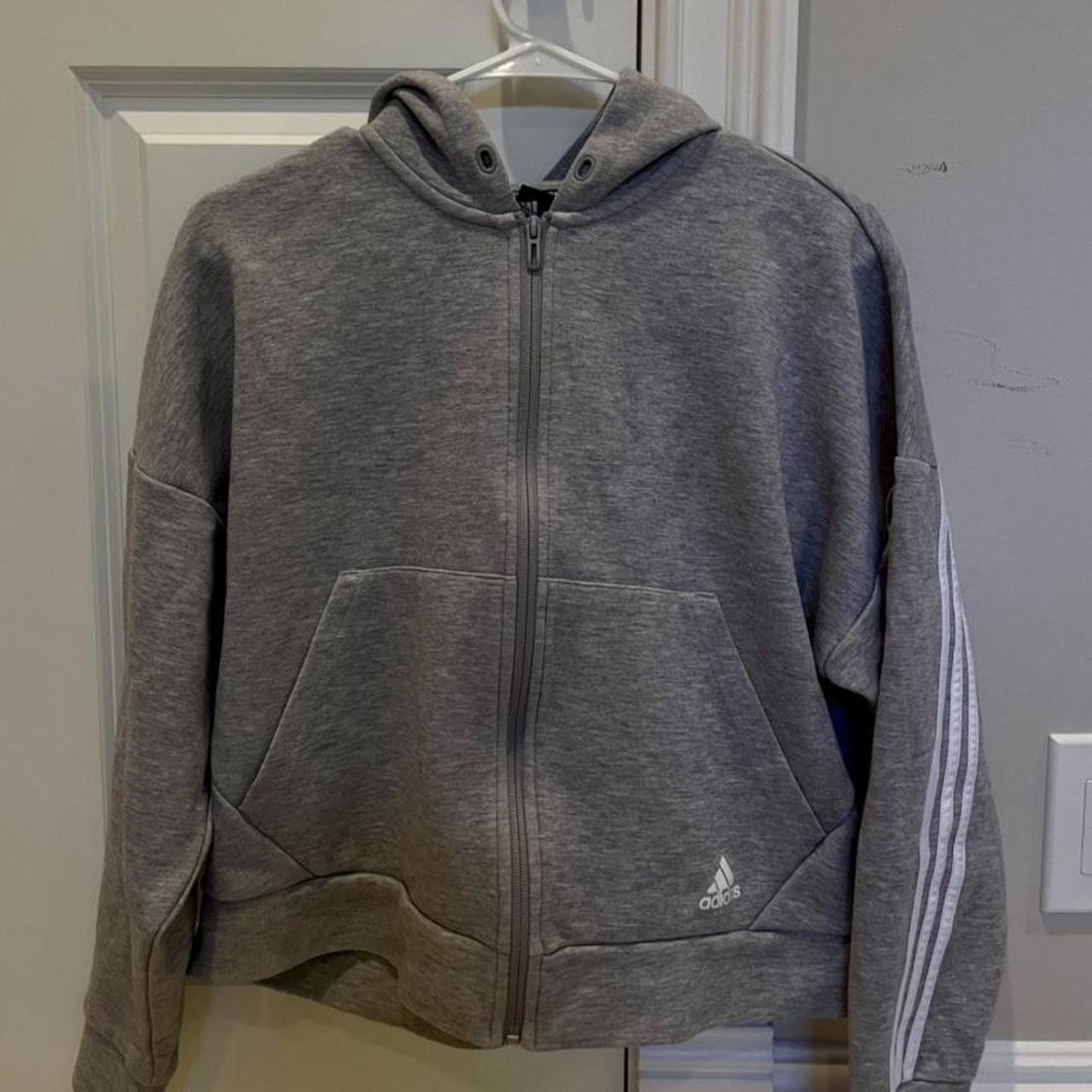 Gray Adidas Zip Up #adidas #zipup - Depop