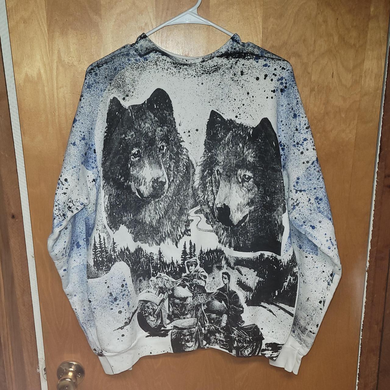 Vintage Wolf Sweatshirt 2 wolves 2 guys on... Depop