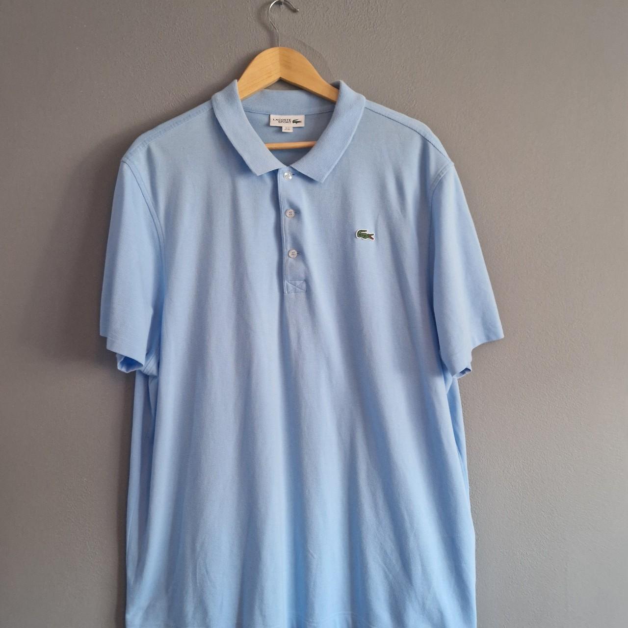 Lacoste 🐊 polo shirt baby blue colour size 3xl ... - Depop