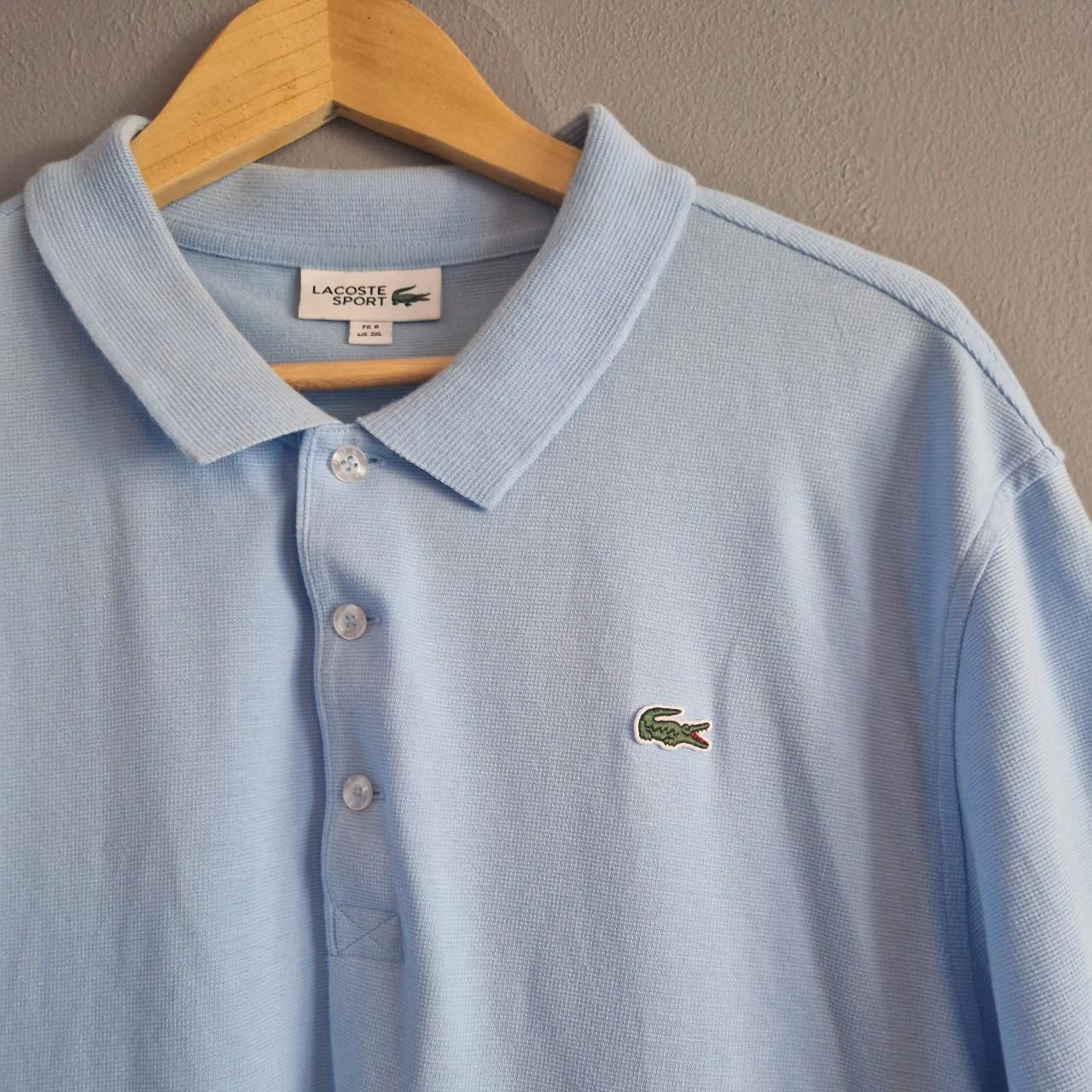Lacoste 🐊 polo shirt baby blue colour size 3xl Depop