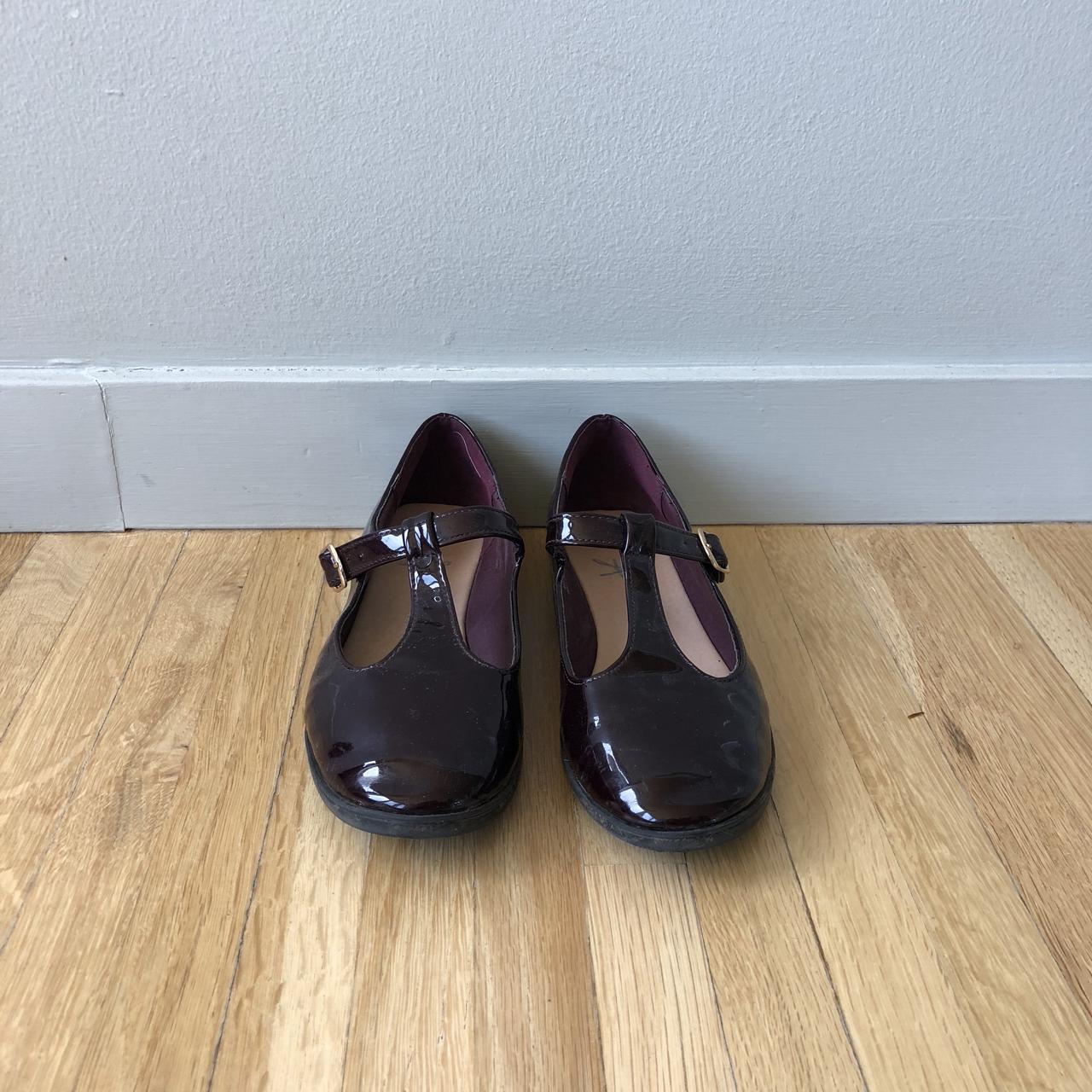 Primark burgundy/purple brogues. Worn, size UK 5/US 7 - Depop