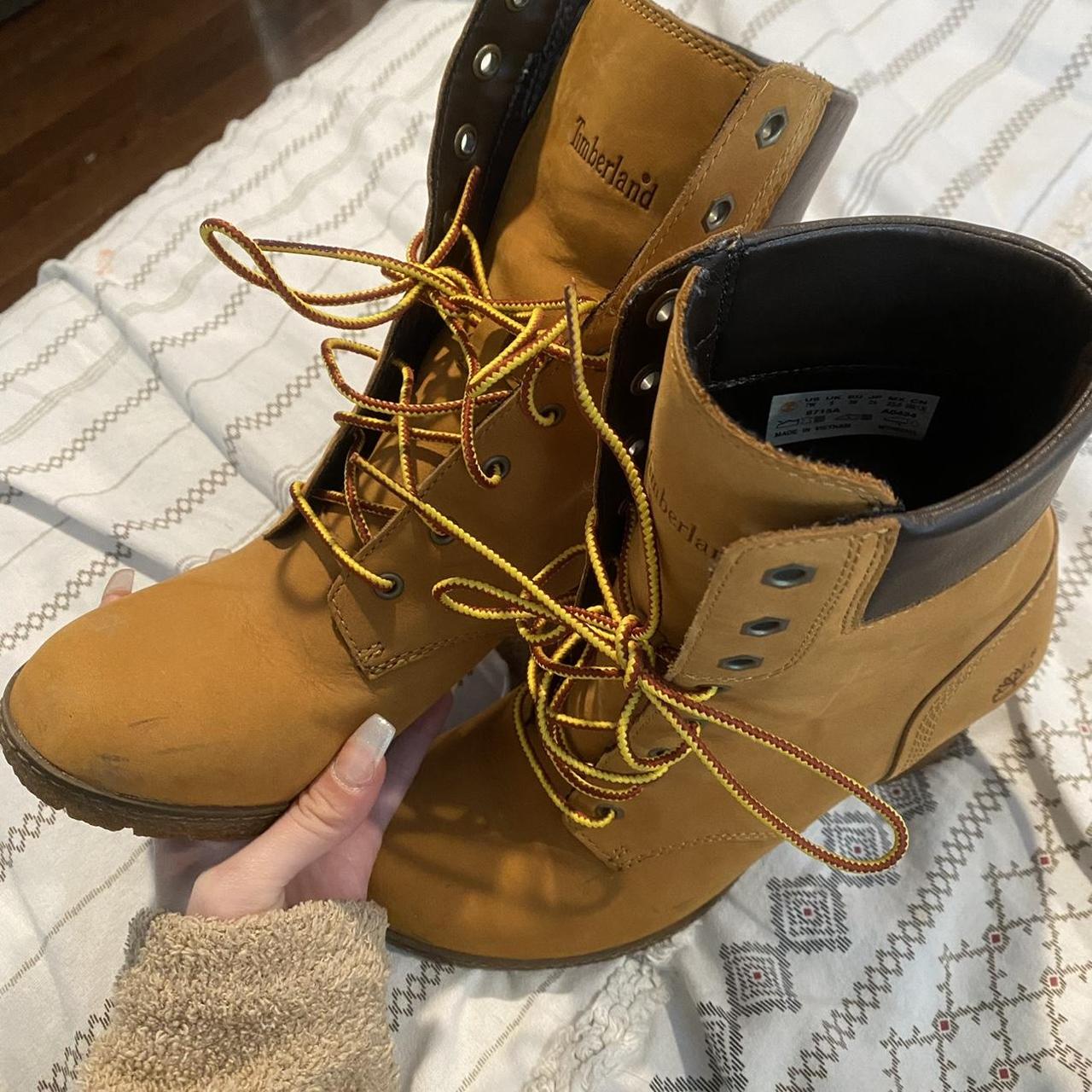 High heel timberland boots - Depop