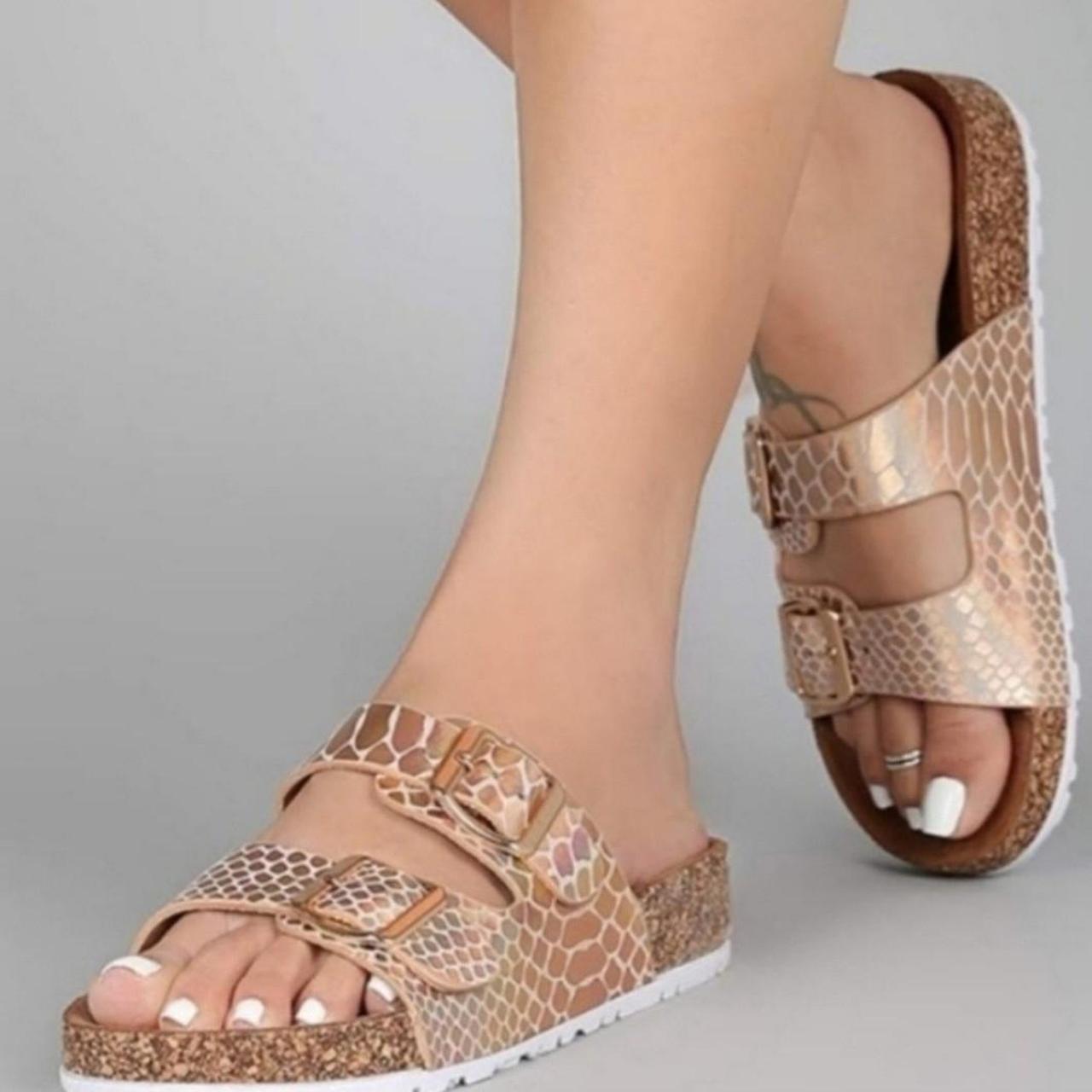 BAMBOO Double Strap Womens Sandals