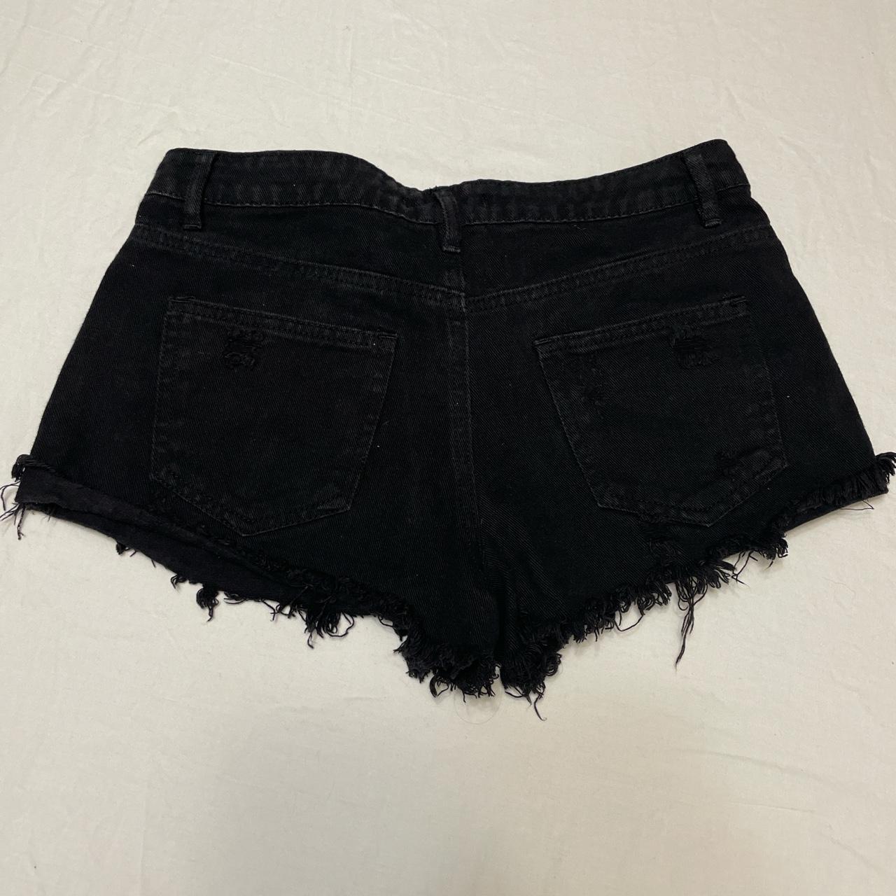 🌸 🐝💨 Black ripped shorts When it’s too hot, let... - Depop