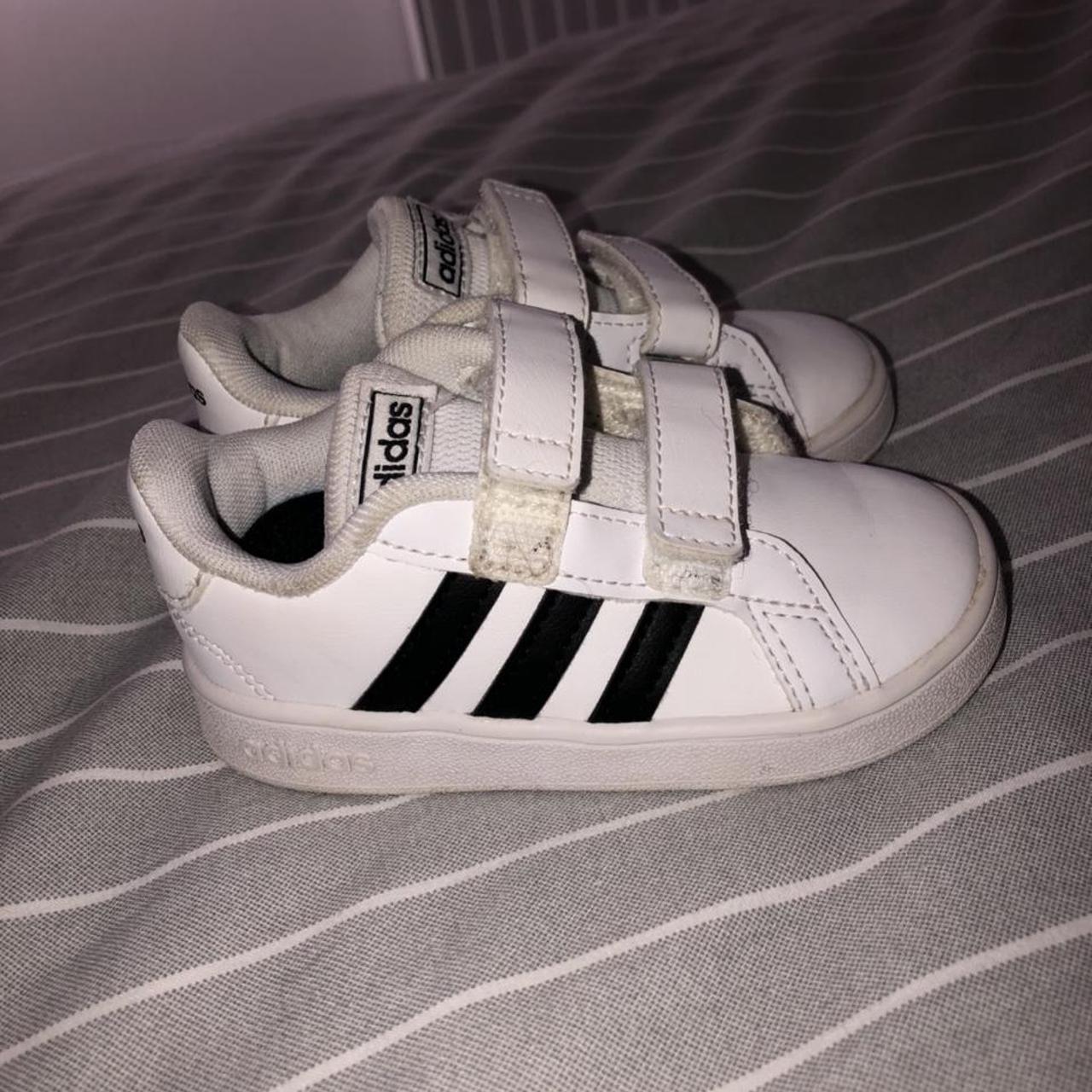 Infant Adidas trainers in size 6 Used but still in Depop