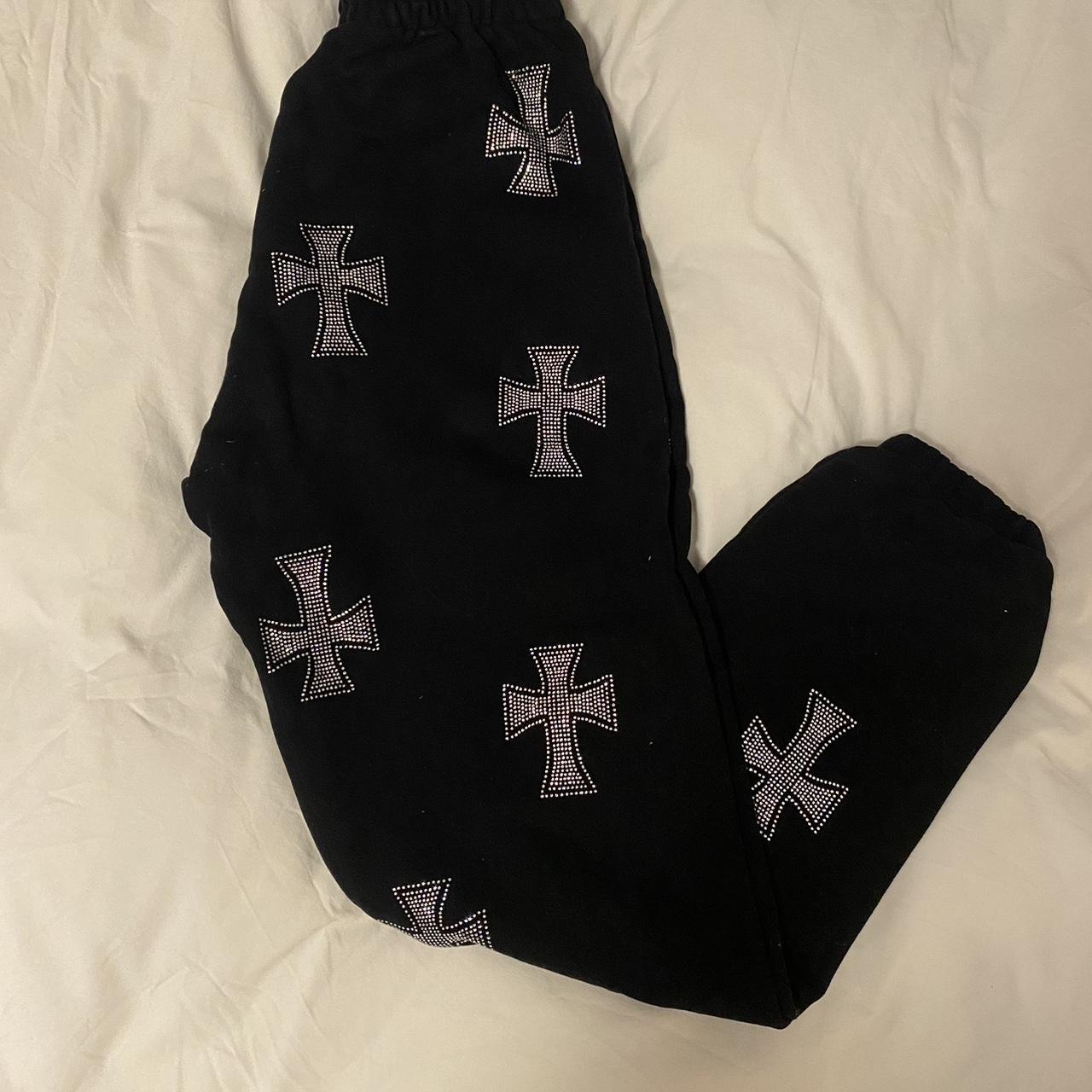 Unknown London Men's Black and Silver Joggerstracksuits Depop