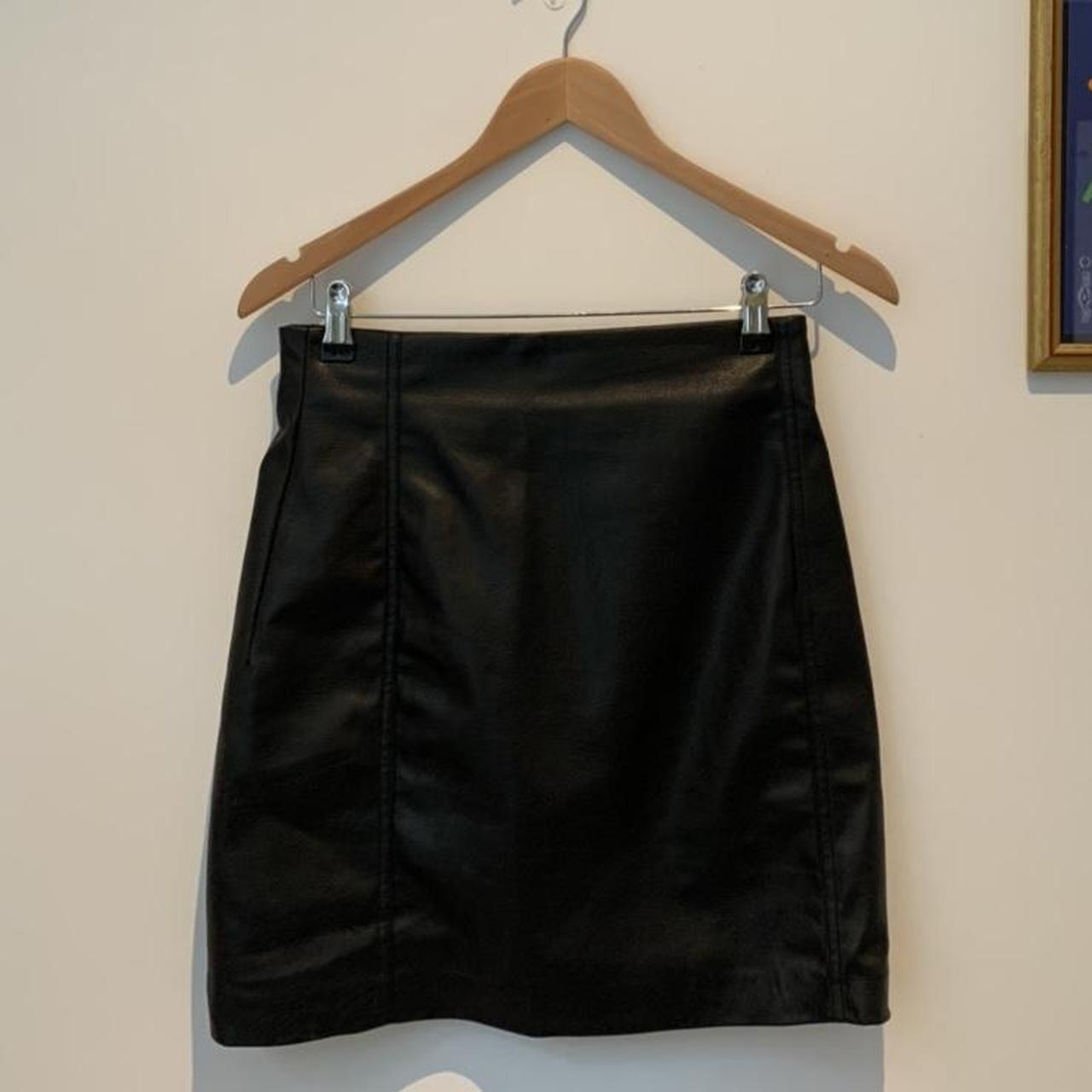 H&M faux leather A-Line skirt Size 10 Don’t think... - Depop