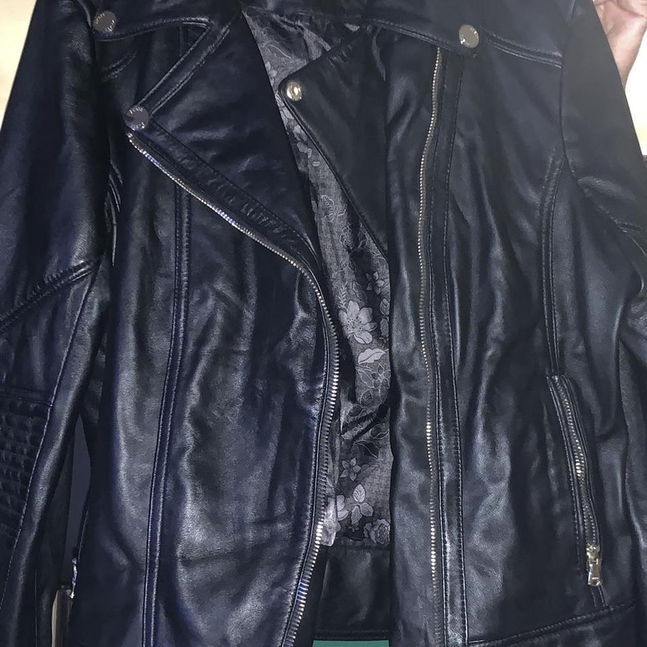 GUESS genuine leather jacket size XL fits an M with... - Depop