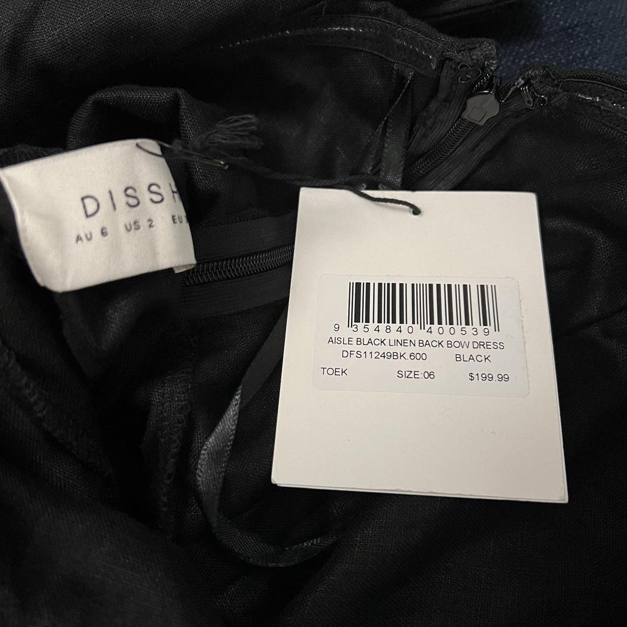 Dissh AISLE BLACK LINEN BACK BOW DRESS Size 6 Black... - Depop