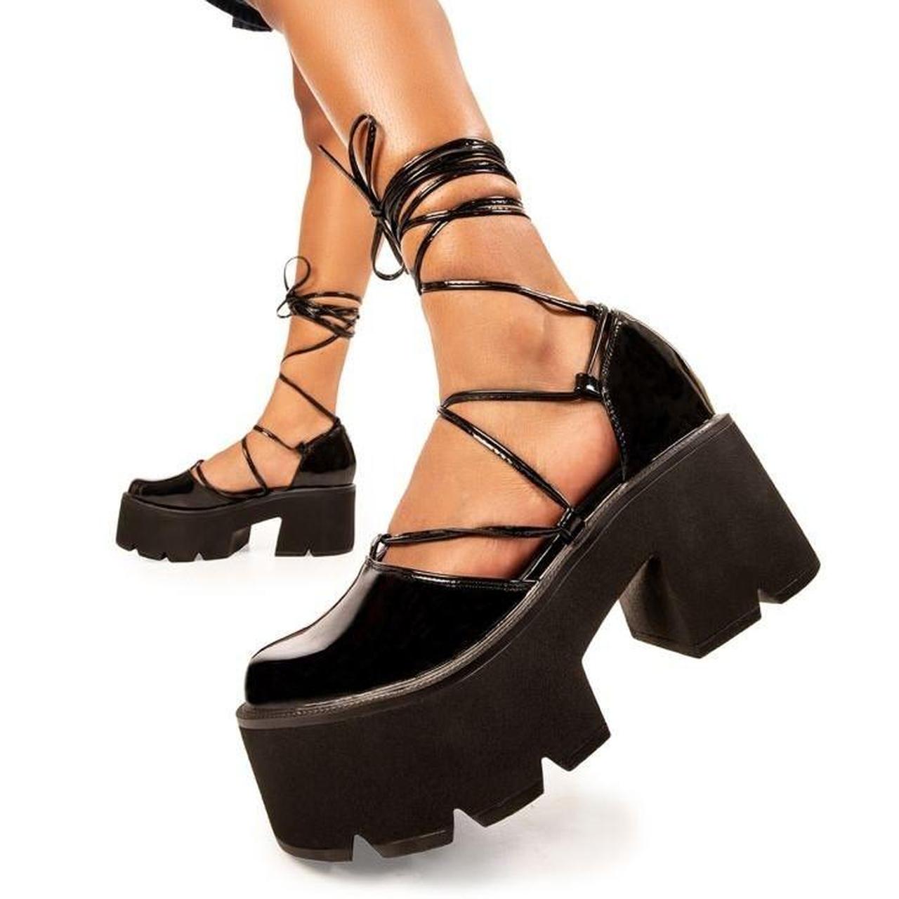 lamoda patent entering paradise platform heels