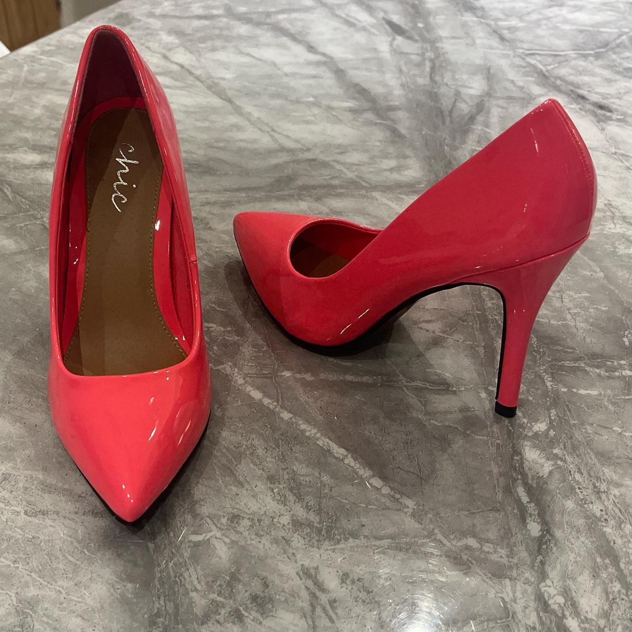 Neon pink court shoe size 6 runs small to size - Depop