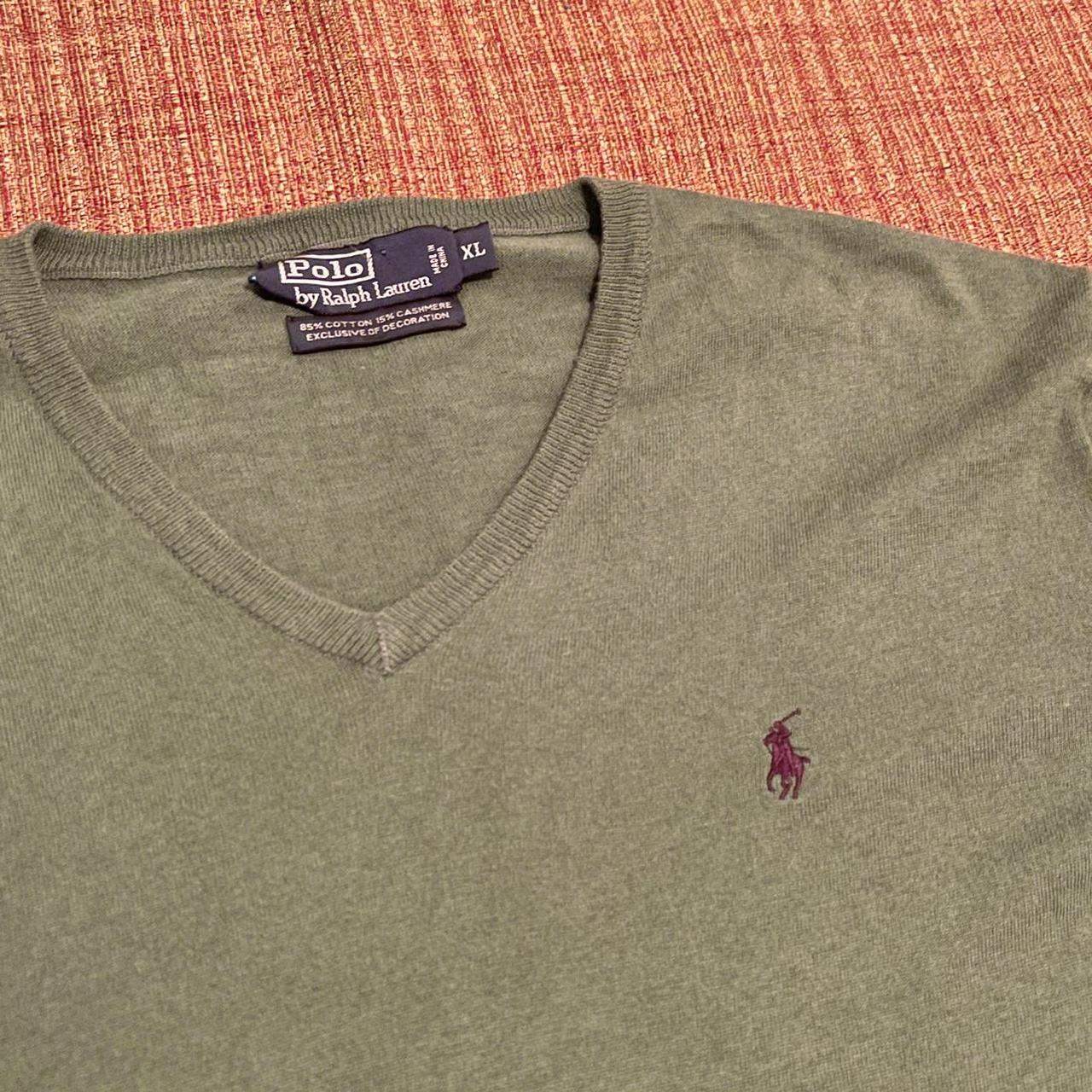 Polo Ralph Lauren sweater, v neck size XL. 85%... - Depop