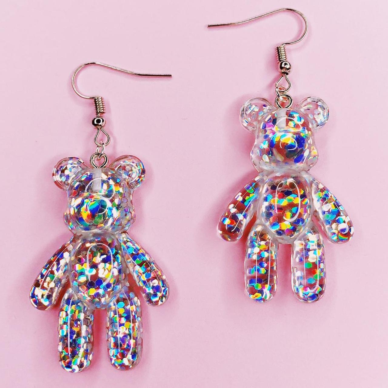 Shimmer bear earrings