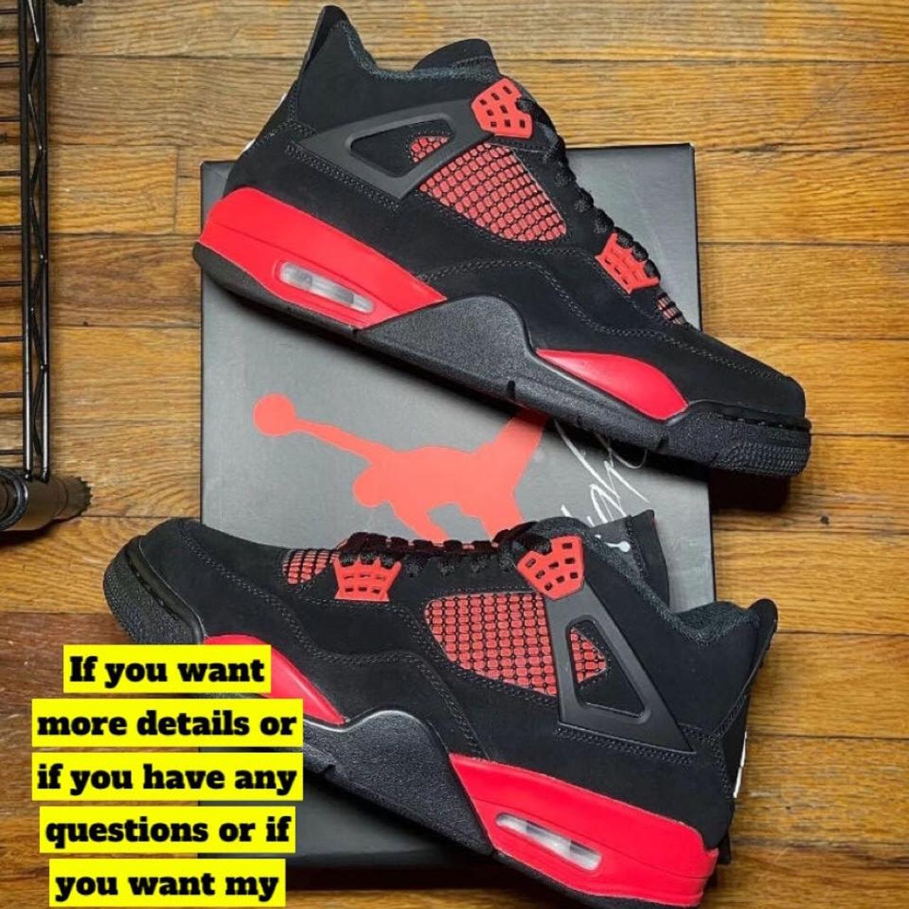 Jordan 4s red thunder got more sizes USED had for... - Depop