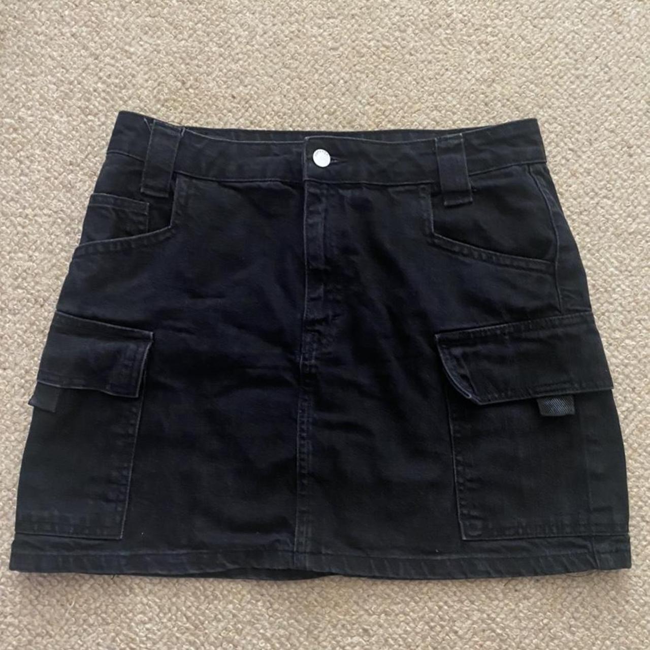 TOPSHOP - Black cargo style denim skirt Size... - Depop