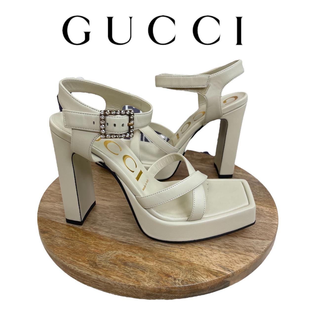 White gucci platform online sandals