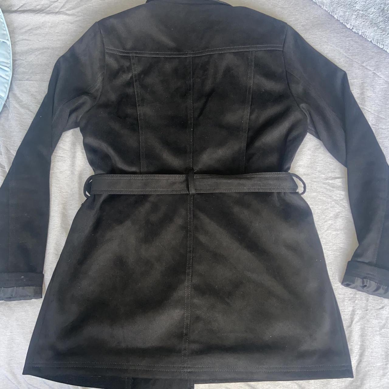 Black suede coat by NewLook. UK size 10. - Depop