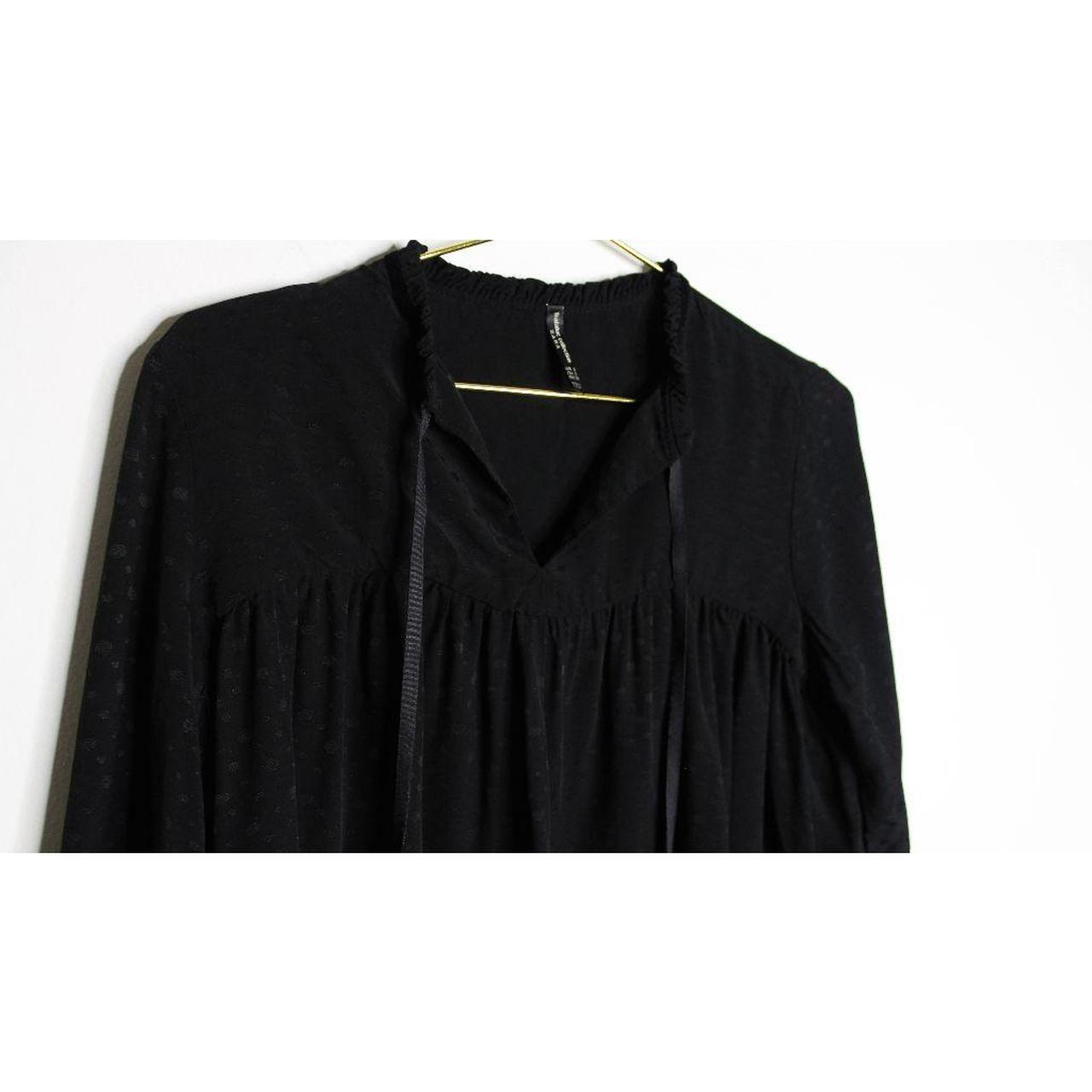 Gorgeous Zara black polka dot blouse. Fabric has a... - Depop