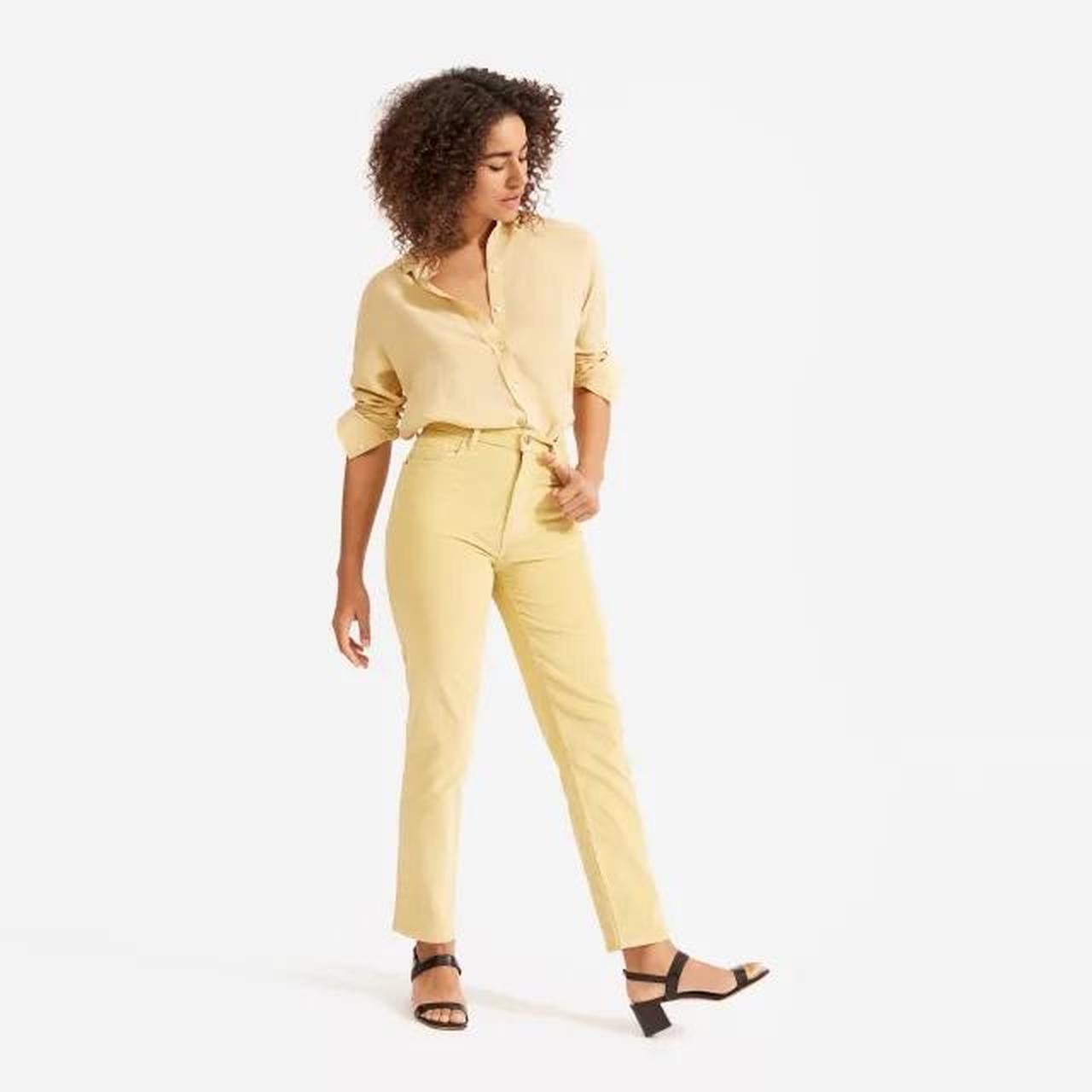 Everlane Women's Yellow Trousers | Depop