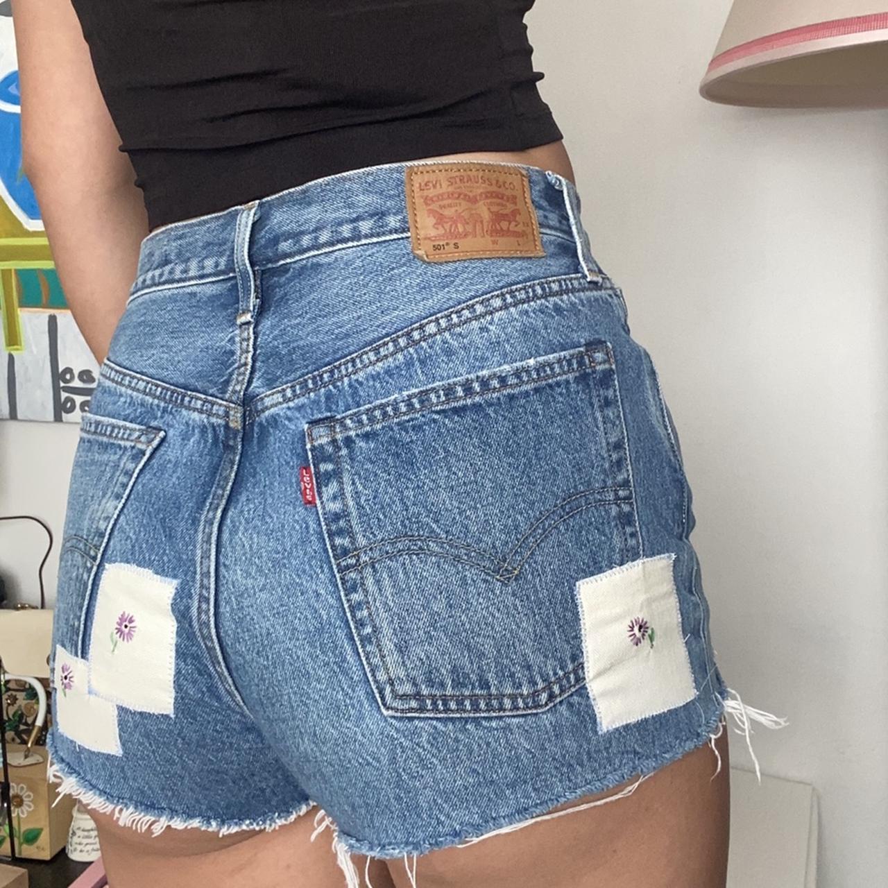 levis 501s cheeky cutoffs with vintage hand... - Depop