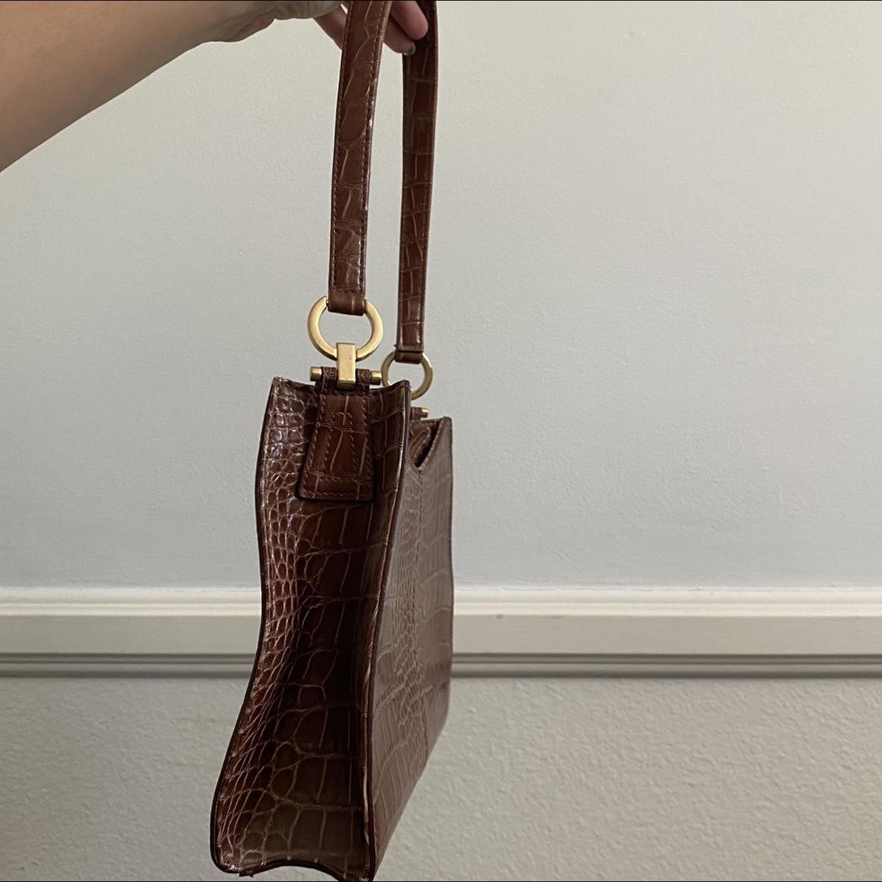 Sweet S Liz Claiborne Gold Fixture Purse In Brown Depop