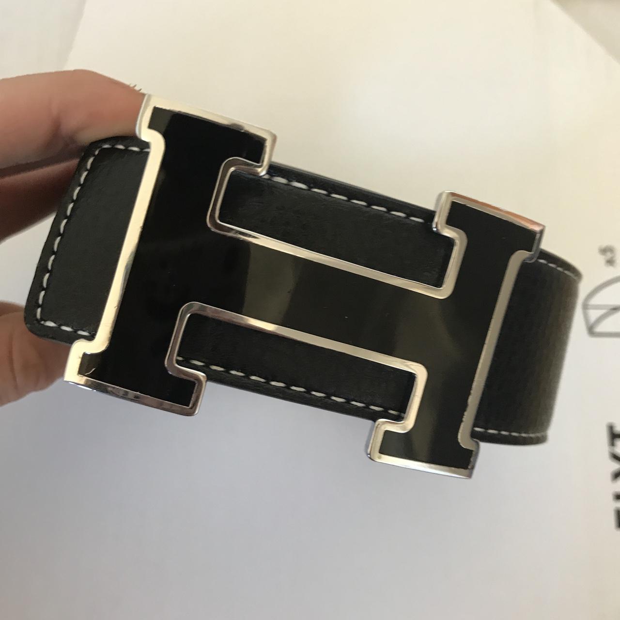 mens black hermes belt