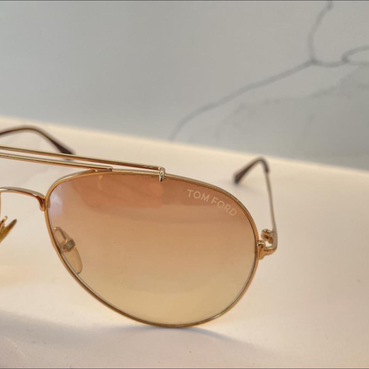 tom ford gold tone aviator sunglasses