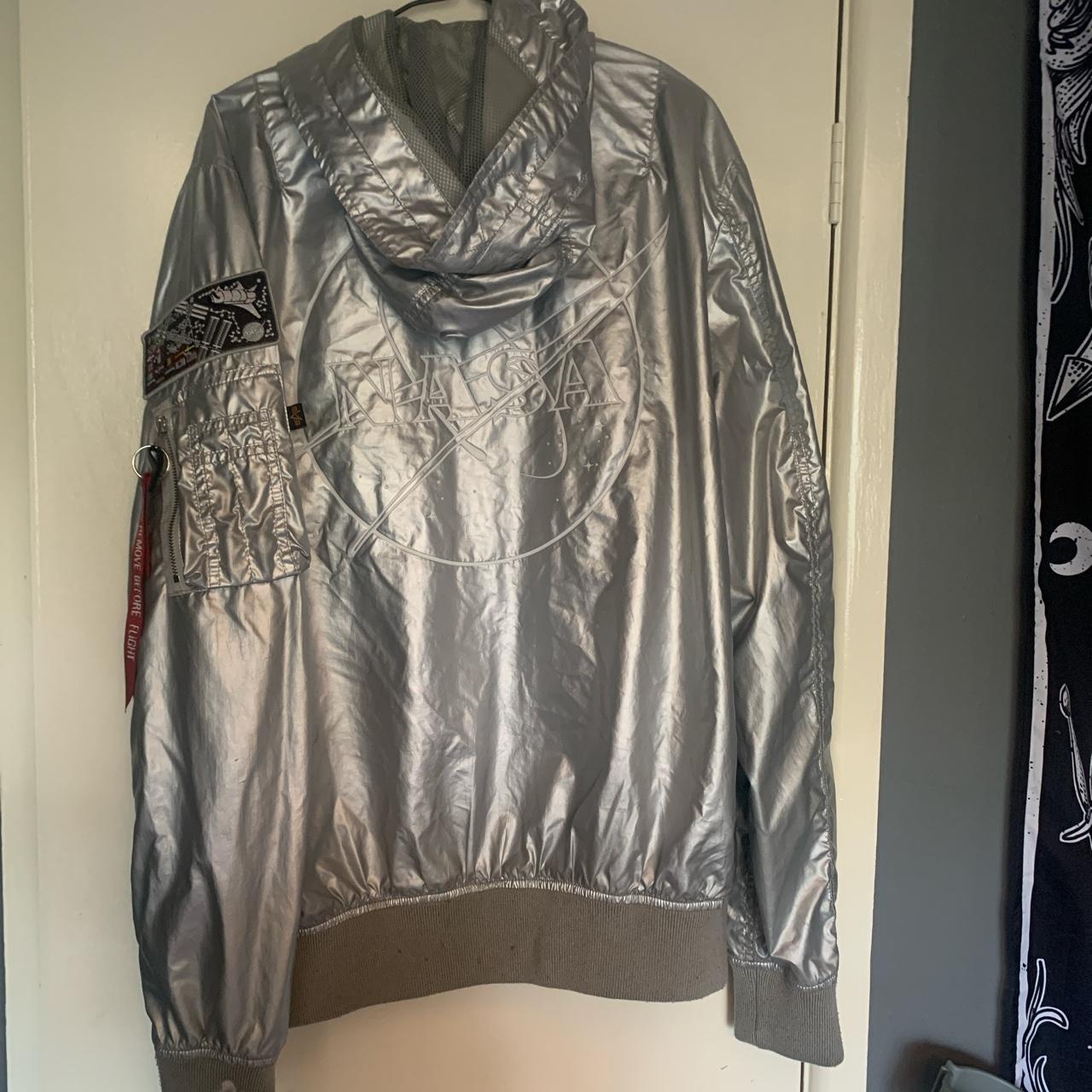 Silver NASA jacket Alpha Industries MA-1 LW NASA... - Depop