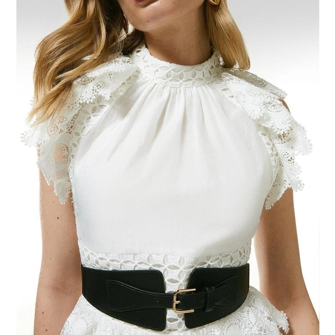 Karen Millen Women's White and Black Dress (3)