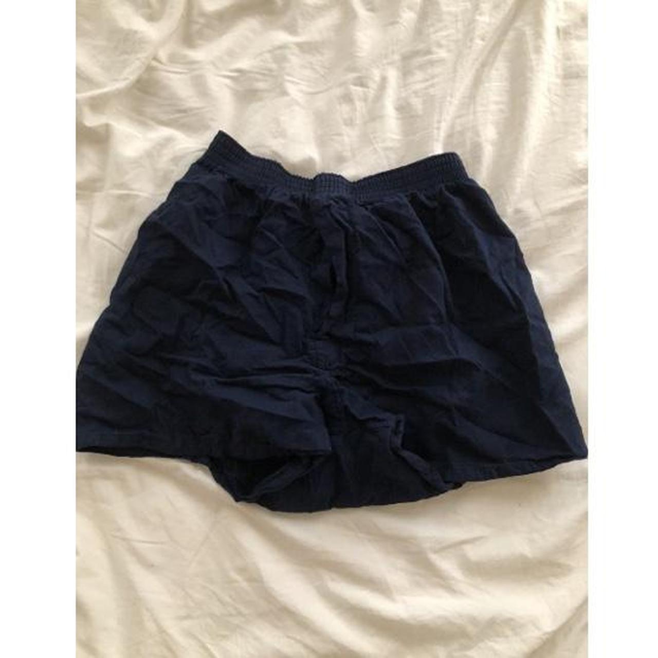 x small muji men’s boxers. navy blue. can be worn as... - Depop