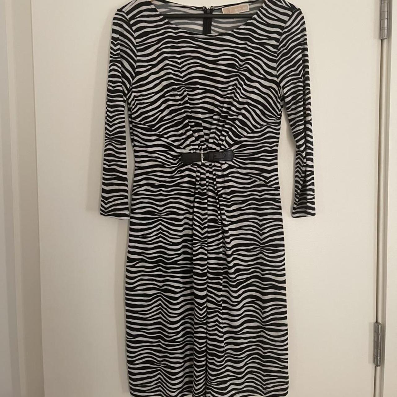 MICHAEL Michael Kors Women's Black and White Dress | Depop