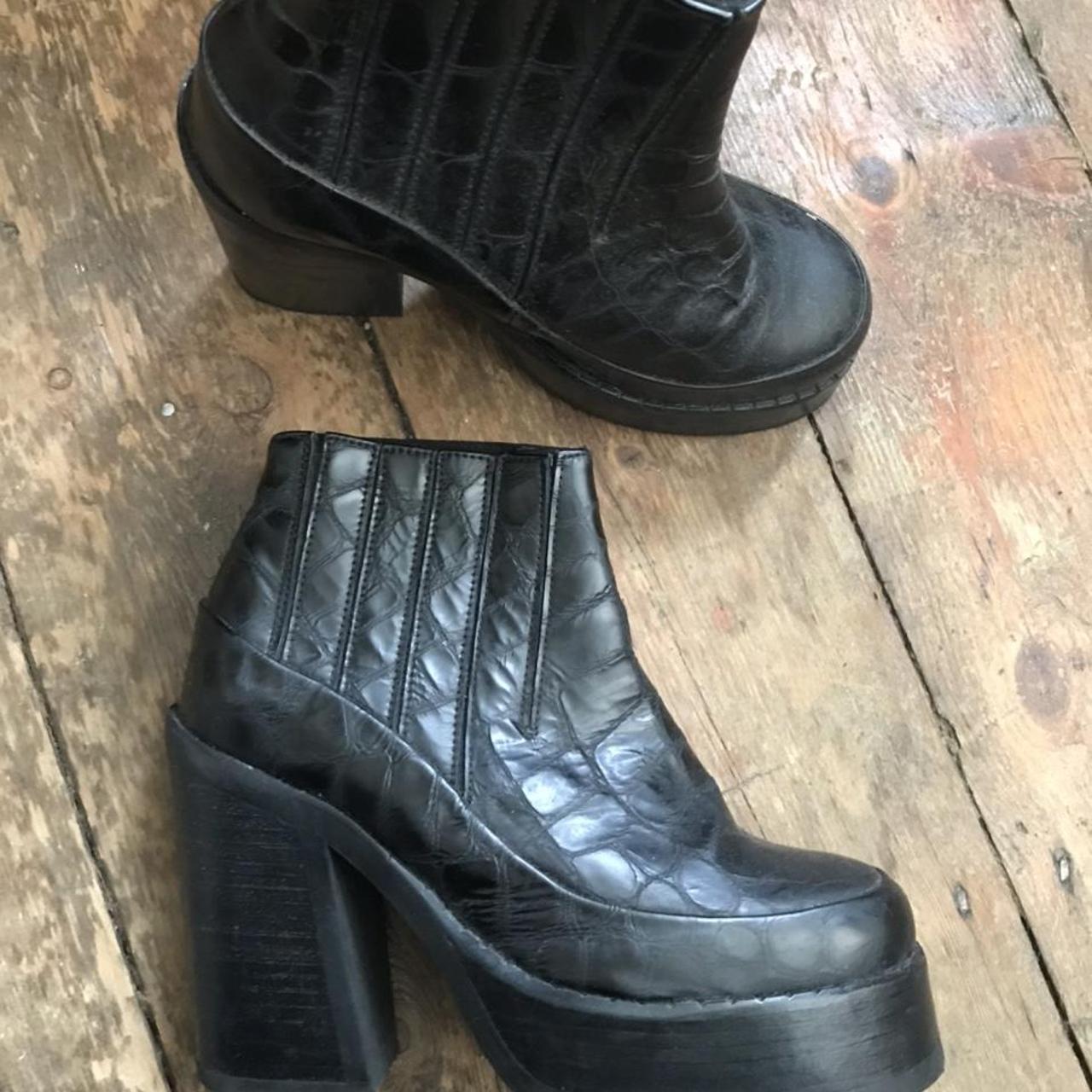 mock croc ankle boots