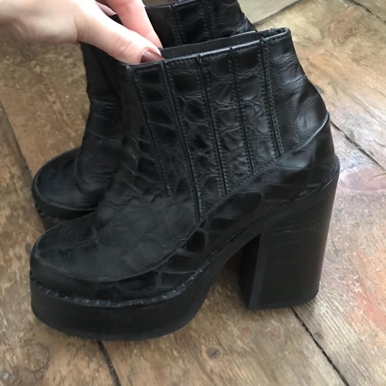 mock croc ankle boots