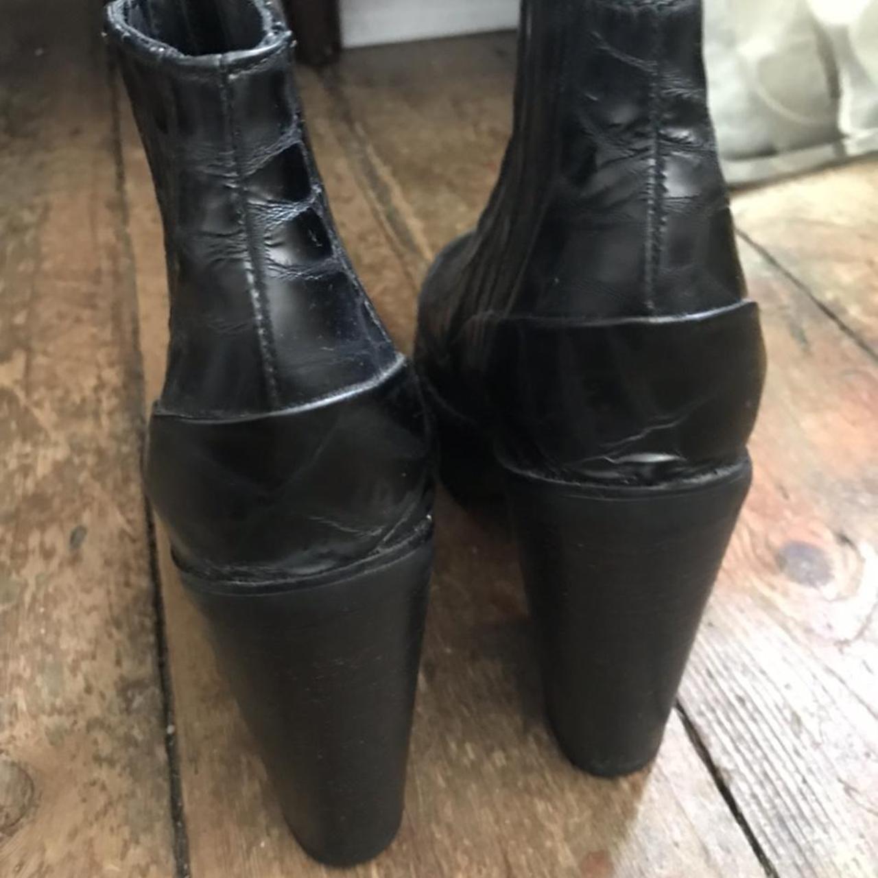 mock croc ankle boots