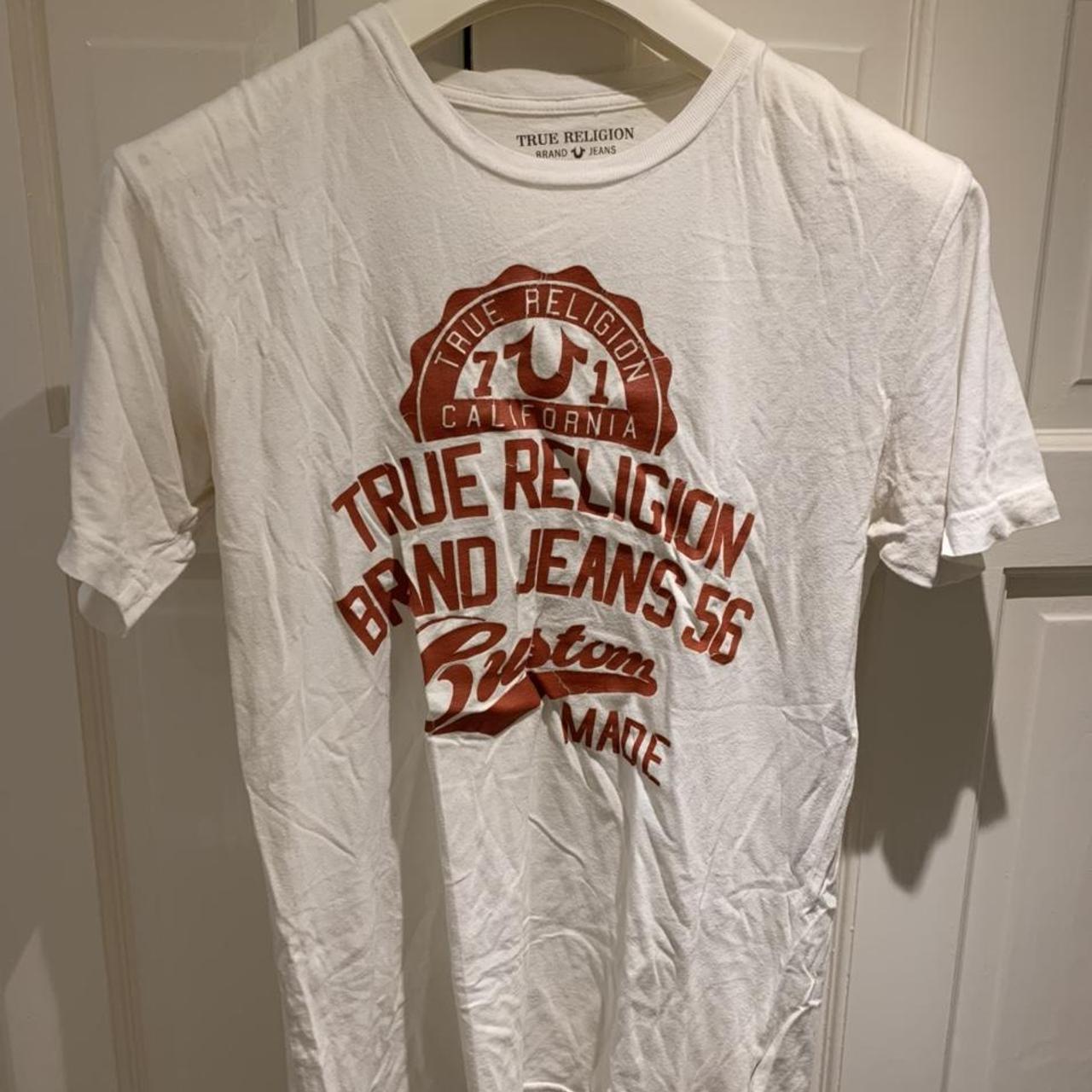 True Religion Mens T shirt with True Religion logo... - Depop