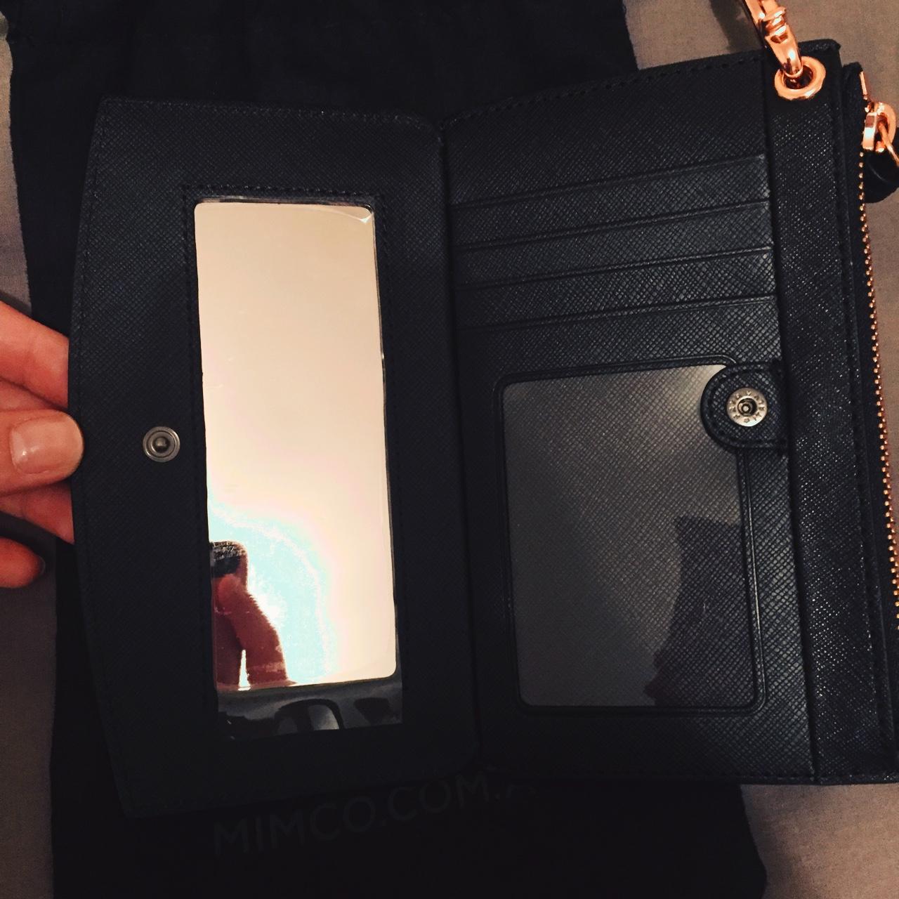 Mimco passport lanyard, black saffiano leather with... Depop