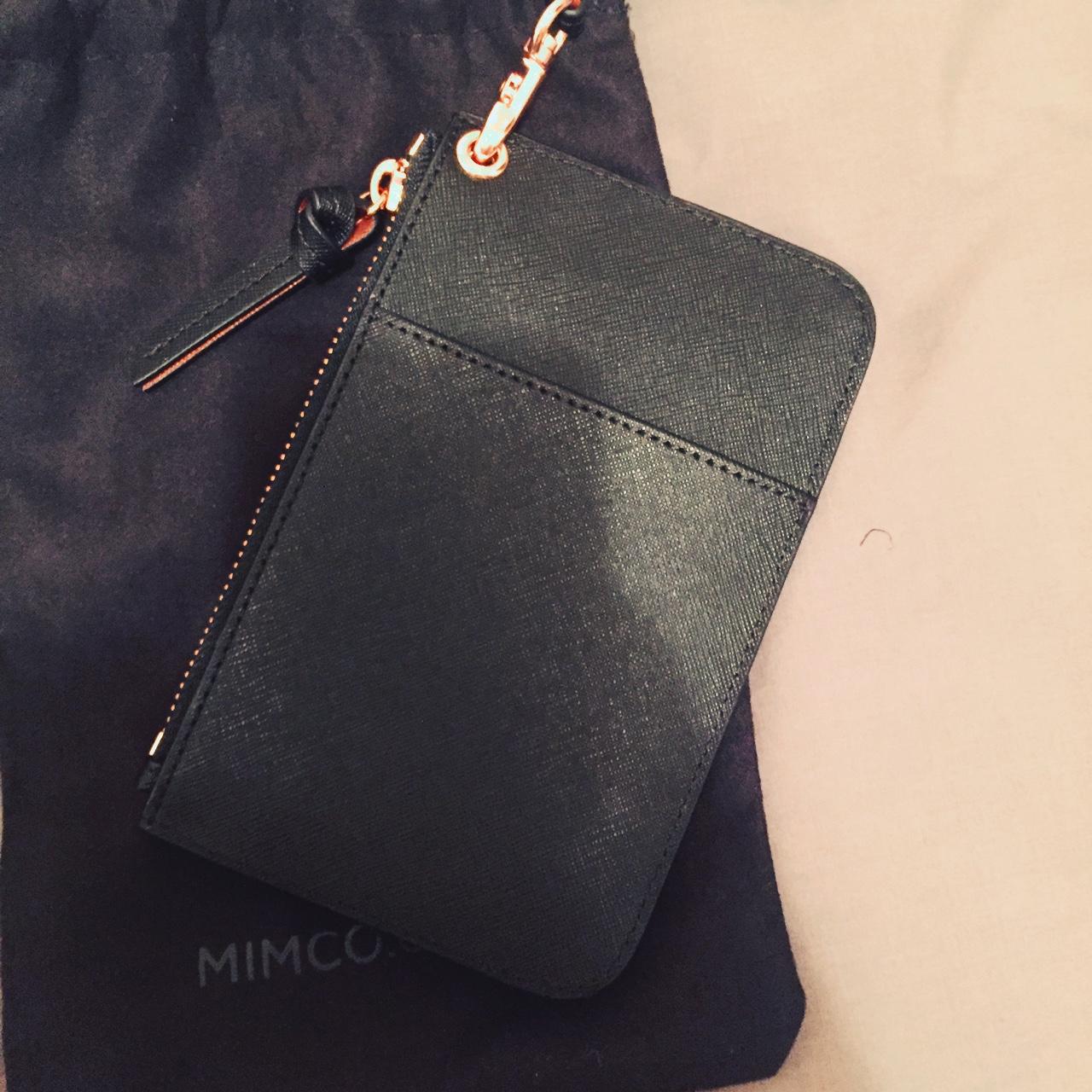 Mimco passport lanyard, black saffiano leather with... Depop