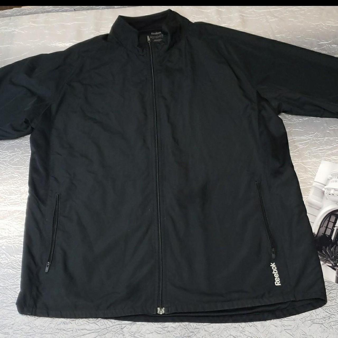 Reebok Men's Black and White Jacket | Depop