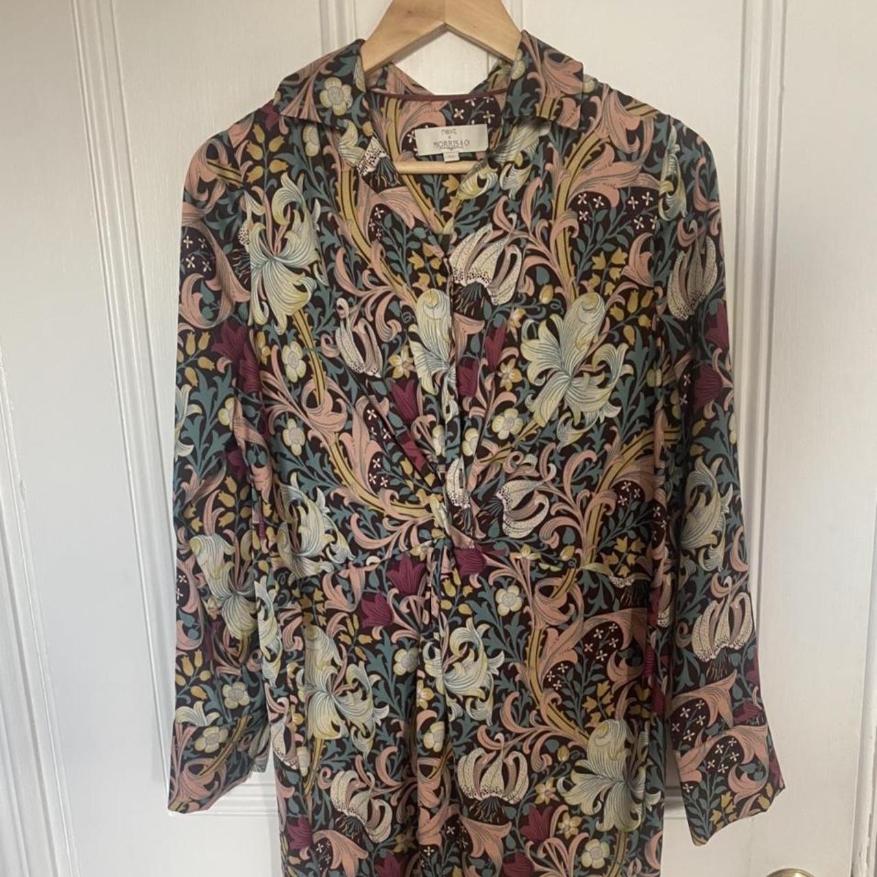 William Morris Print shirt dress,silky... - Depop