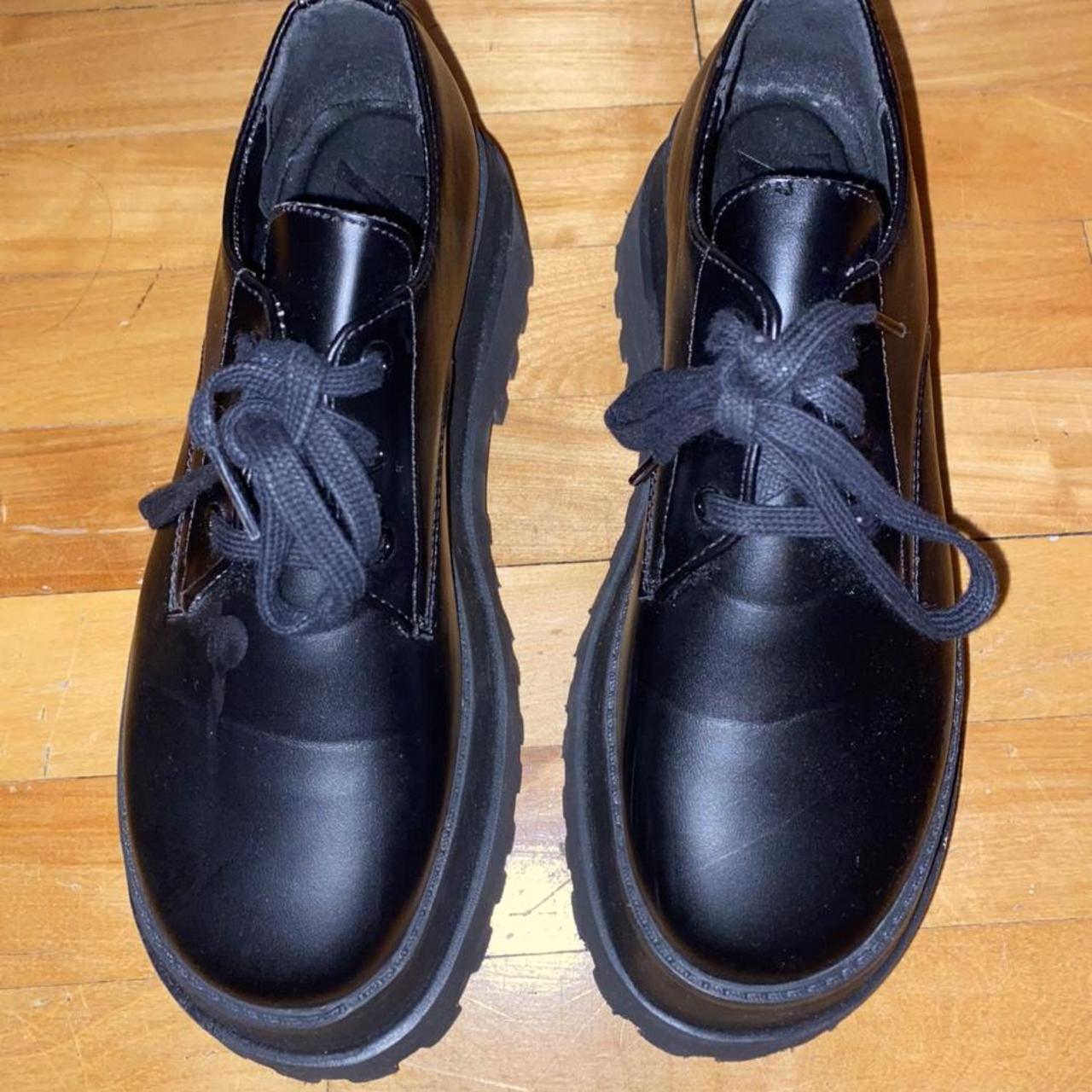 holly black buttero leather platform oxfords